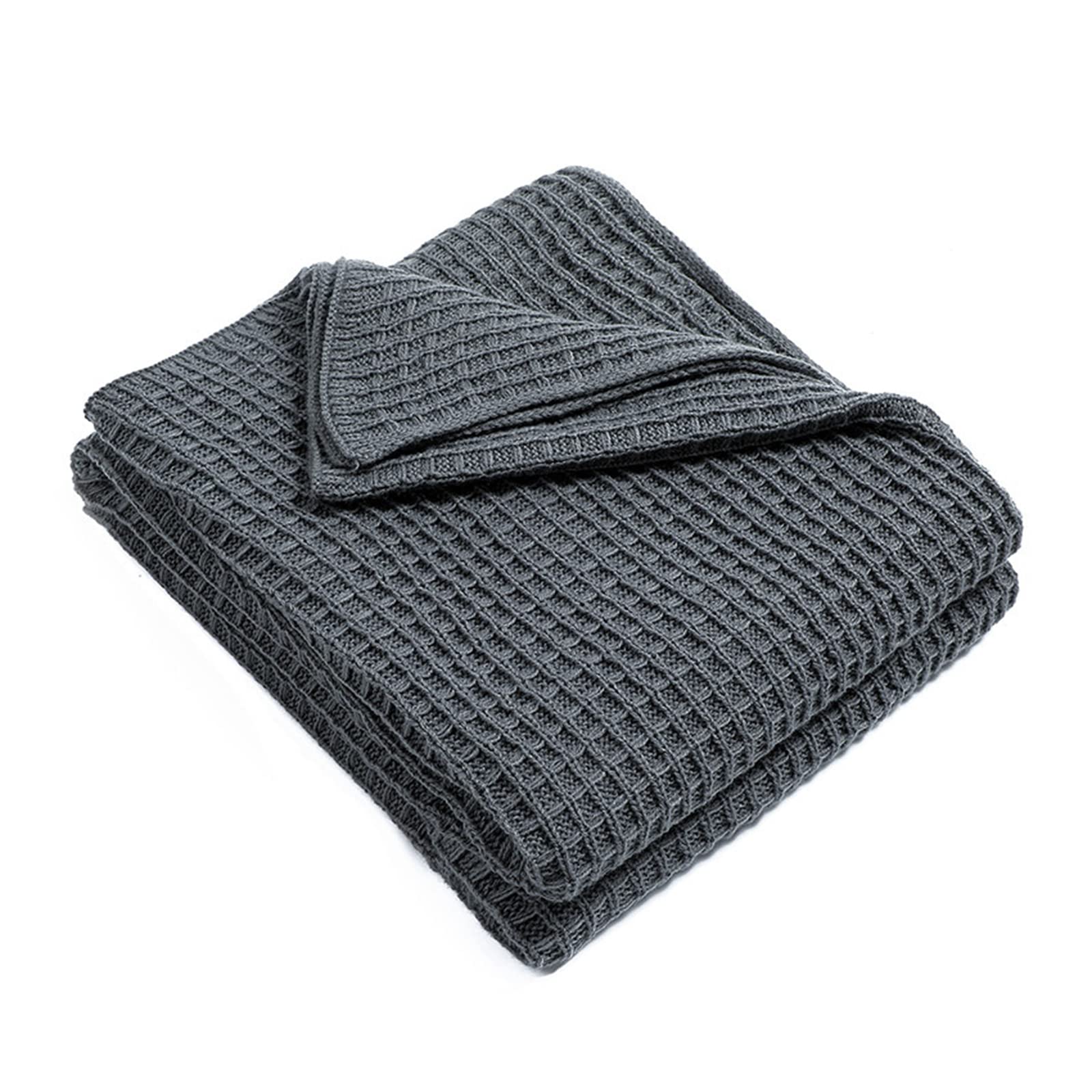 TASH Knitted Blanket - Lightweight & Breathable Waffle Weave Throw - Machine Washable Soft Blanket for Bed, Sofa, Chair - Cozy Home Decor & Air Conditioner Blanket - Perfect for Lounging, Netflix Nights & Guest Room Essentials