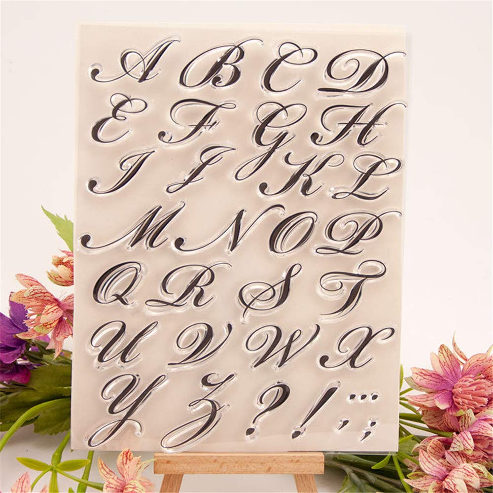 Capital Letter ABC Clear Stamps for Card Making, Journaling & Scrapbooking - Durable Rubber Alphabet Stamps for DIY Cards, Planners, Bullet Journals & Album Decoration - Perfect for Crafting, Gift Wrapping & Home Decor Projects