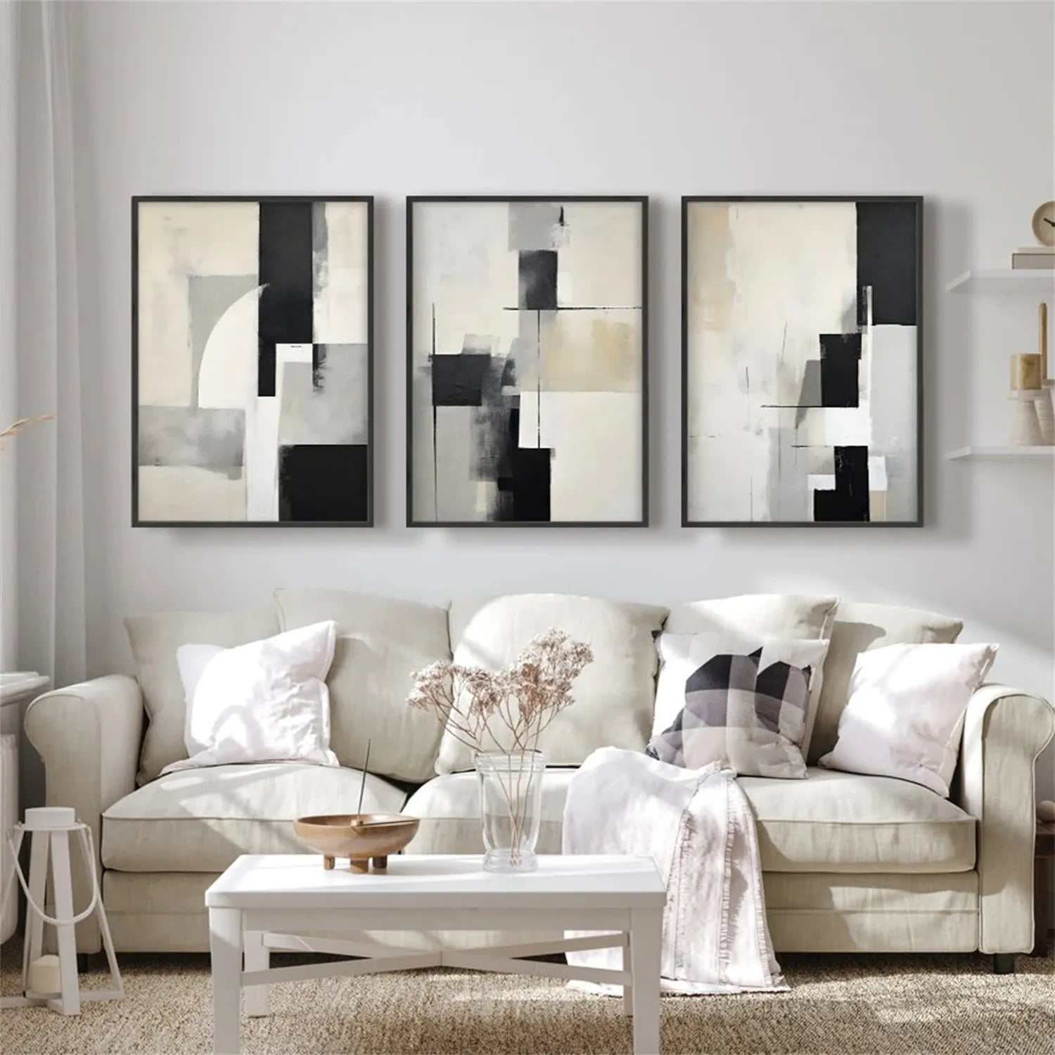 Abstract Painting Set of 3 - Modern Wall Art Canvas Prints #AB215 | Perfect for Living Room, Bedroom & Office Decor