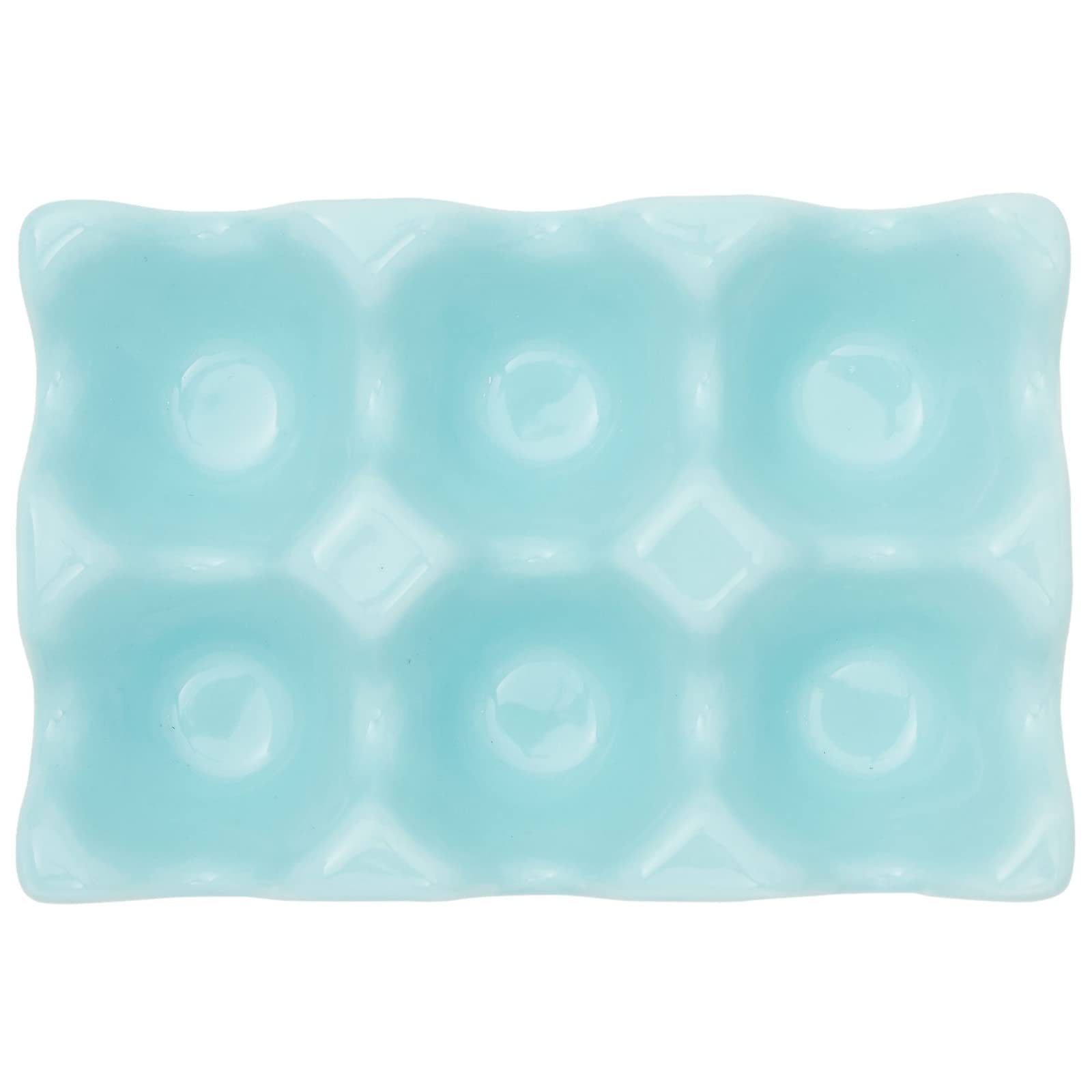 Farmlyn Creek Ceramic Egg Holder - 2 Pack Teal Porcelain Egg Tray for 6 Eggs | Countertop & Refrigerator Storage | Perfect for Easter Egg Painting, Hard Boiled Eggs & Kitchen Organization | Durable & Stylish Home Decor