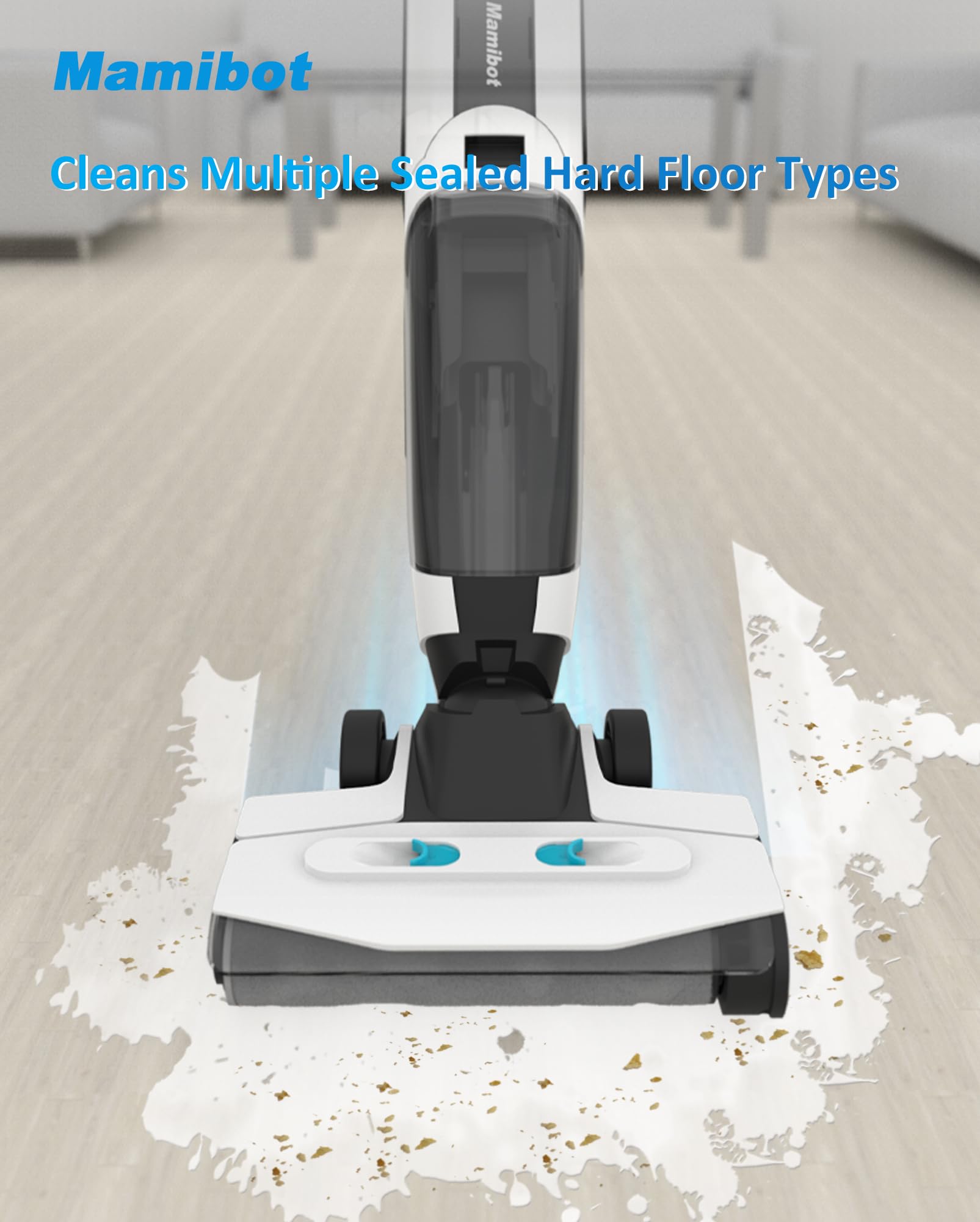 Mamibot Cordless Wet Dry Vacuum Cleaner & Mop Combo - Smart Self-Cleaning Robot with LED Display for Hardwood Floors & Multi-Surfaces | Ideal for Pet Hair, Sticky Messes & Daily Home Cleaning