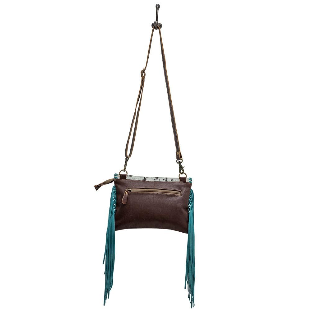 Myra Genuine Leather Western Shoulder Bag for Women - Upcycled Hairon Crossbody Purse with Tassel | Perfect for Country Music Festivals, Rodeo Events & Boho Chic Outfits