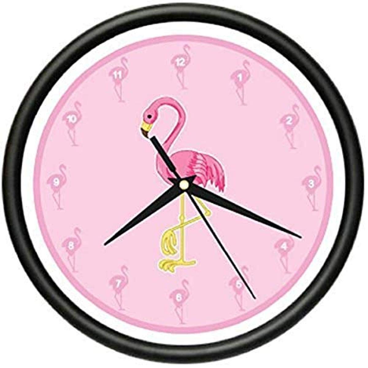 SignMission Pink Flamingo Wall Clock - Tropical Decor for Kitchen, Bathroom & Living Room - Unique Gift Idea for Home Decor