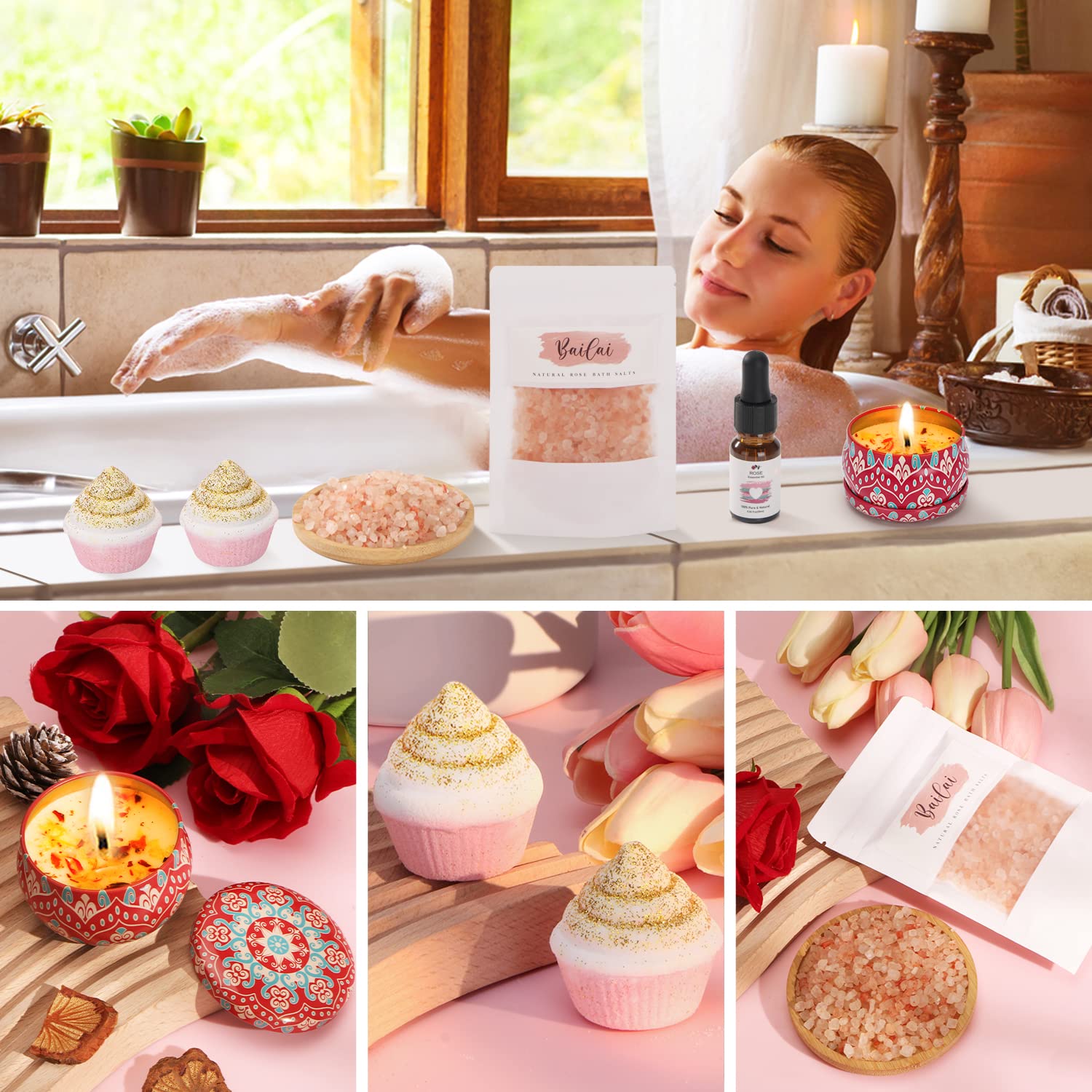 Luxury Birthday Gift Box for Women - Relaxing Spa Bath Set, Self Care Package for Her - Perfect Birthday Present for Best Friend, Sister, Mom - Ideal for Home Relaxation & Pampering Sessions