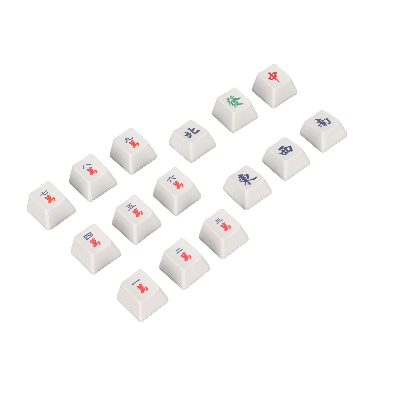 Sanpyl PBT Keycap Set - 15 Keys Mahjong Pattern Chinese Style Keycaps for Cherry MX Mechanical Keyboards | Universal Replacement for Gaming & Typing | Perfect for Custom Keyboard Builds & Gaming Setups