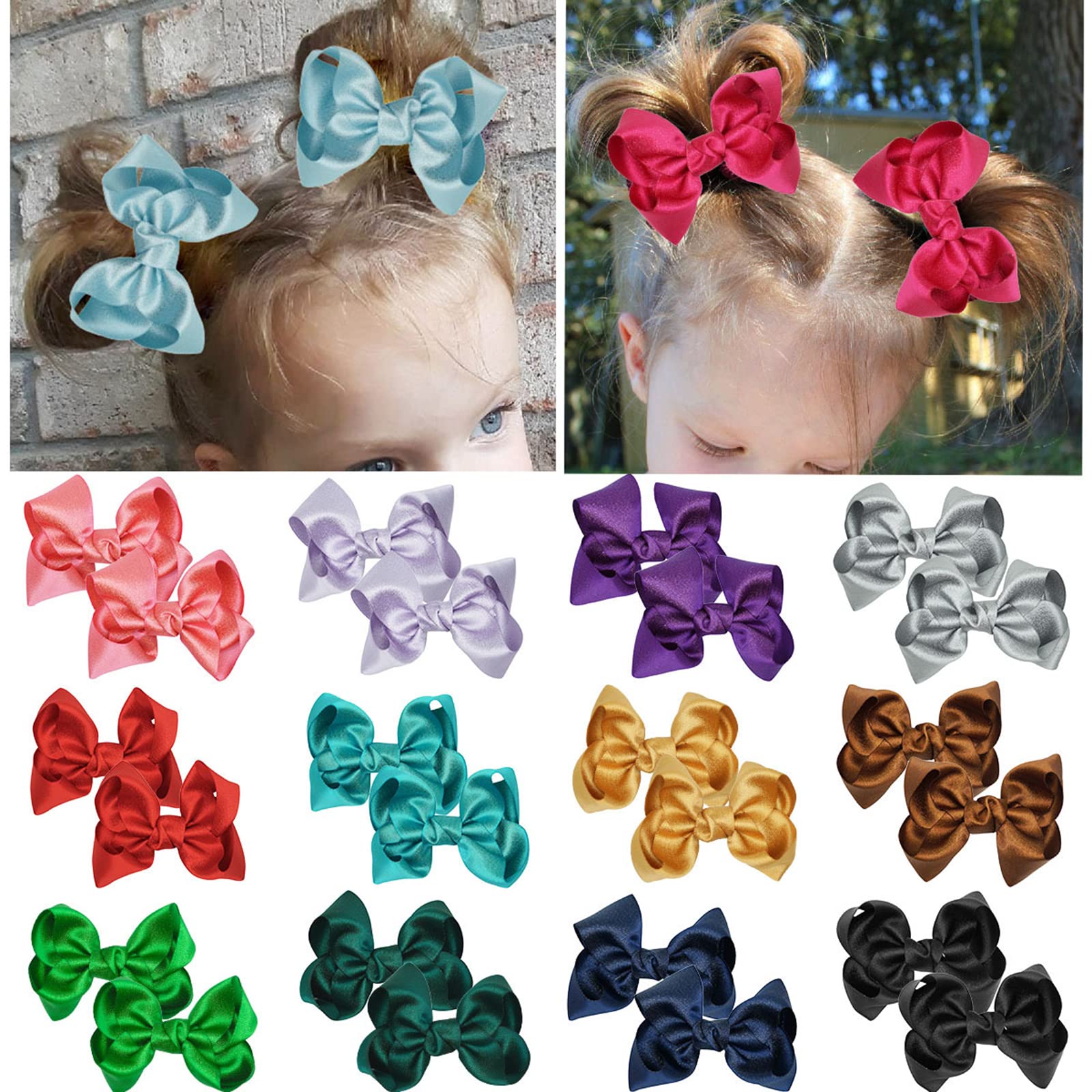3 Inch Baby Girl Hair Bows Clips - 2 Pack Deep Brown Hair Accessories for Toddlers, Kids & Teens - Perfect for Parties, School & Daily Wear