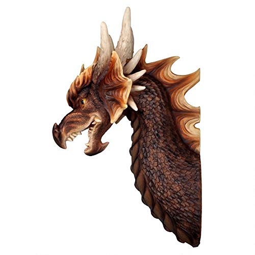 Design Toscano Ruthless Knavesmire Dragon Trophy Wall Sculpture - 25 Inch Medieval Fantasy Decor by Liam Manchester | Perfect for Home, Office & Game Room Decor