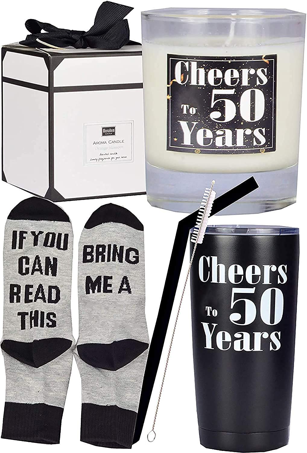 50th Birthday Gifts for Men - Insulated Tumbler Cup, Party Decorations & Unique Present Ideas for 50-Year-Old Dad, Husband or Friend | Perfect for Birthday Celebrations, Office Gifts & Retirement Parties