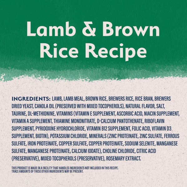 Natural Balance Limited Ingredient Lamb & Brown Rice Recipe Dry Dog Food - Grain Free, Hypoallergenic for Sensitive Stomachs - Perfect for Adult Dogs with Allergies or Digestive Issues