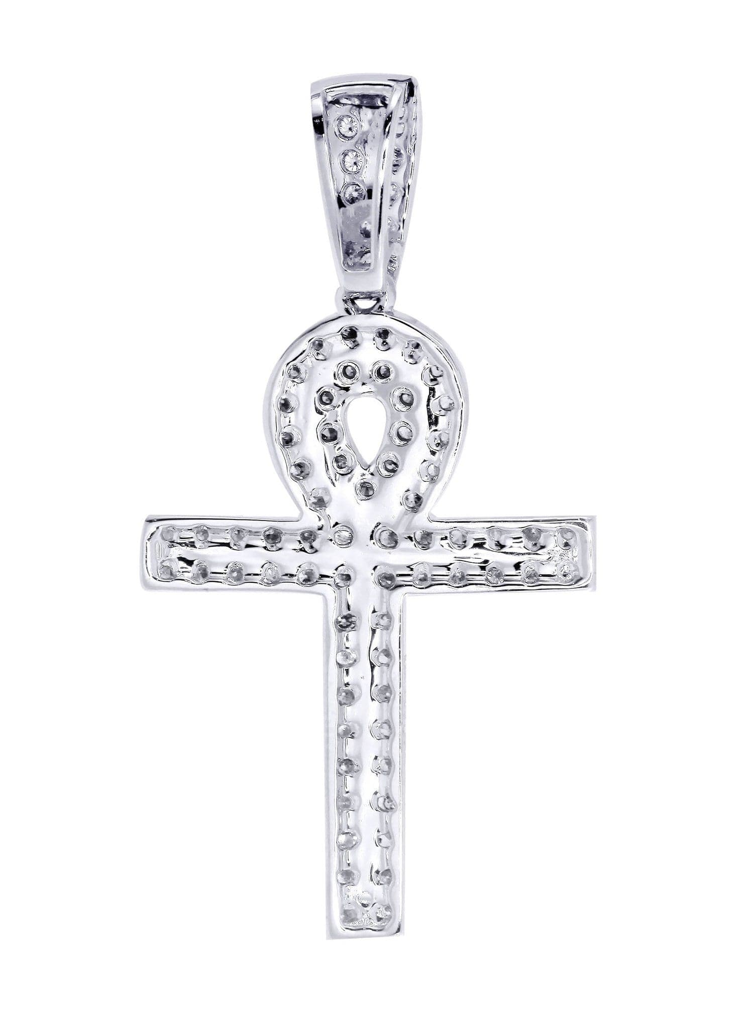 0.74 Carat Diamond Ankh Pendant Necklace - 2.14 Grams 14K Gold - Egyptian Cross Jewelry for Women - Perfect Gift for Birthday, Anniversary & Spiritual Occasions