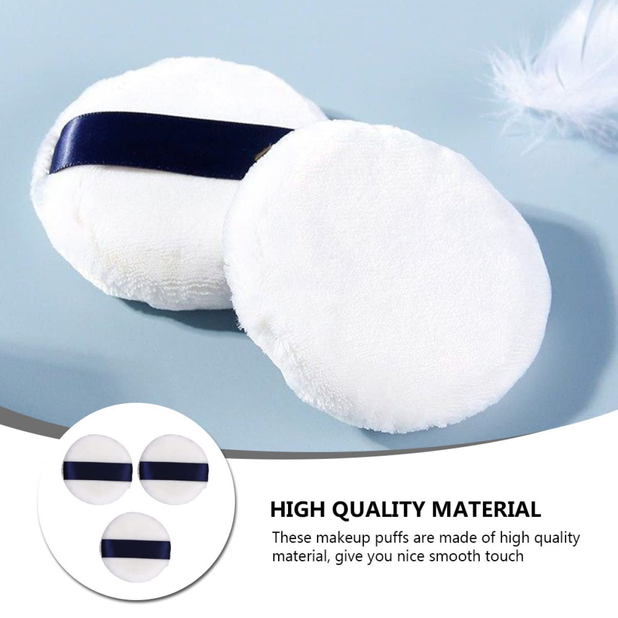 Beaupretty 2 Sets Makeup Powder Puff Set - Soft Loose Powder Puff with Hold Strap for Wet & Dry Application (3pcs*2) - Perfect for Foundation, Setting Powder & Blush Application