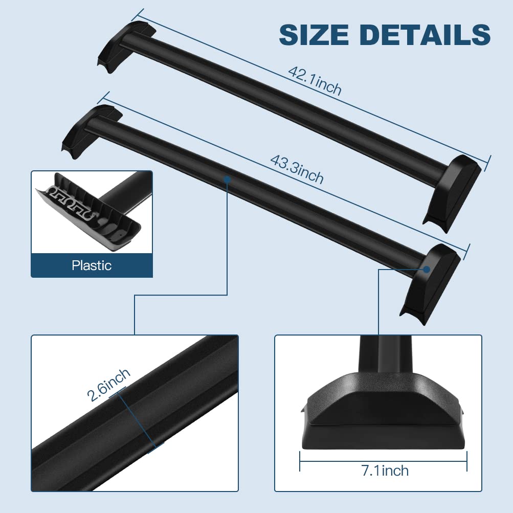 ECCPP Universal Roof Rack Cross Bars for Honda CR-V 2002-2006 - Heavy Duty Aluminum Roof Rack System for Kayak, Canoe, Ski, Snowboard & Luggage Carrier - Perfect for Outdoor Adventures & Road Trips