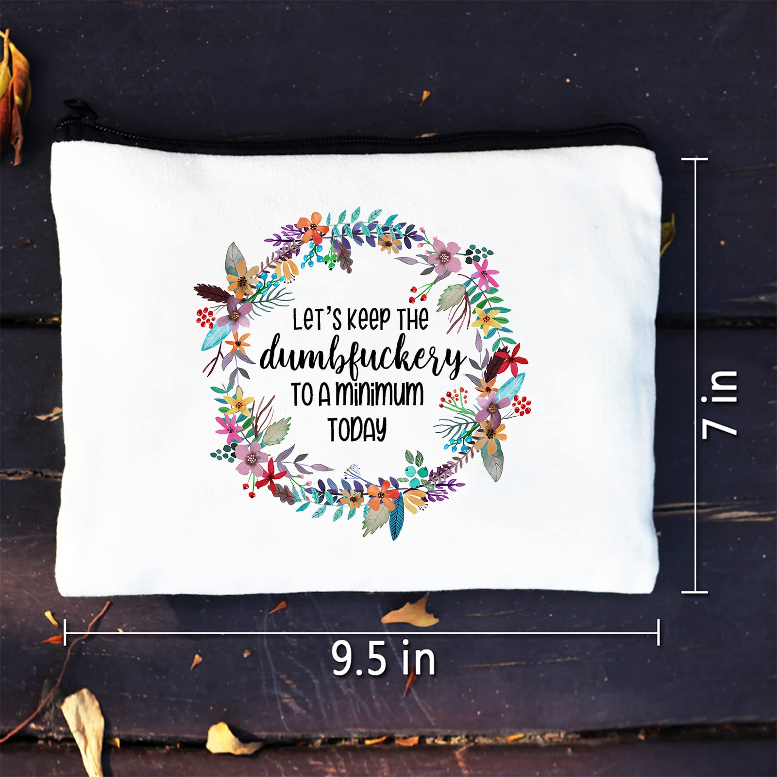 Funny Canvas Cosmetic Bag - Cute Travel Makeup Pouch for Women | Waterproof Toiletry Organizer | Perfect Birthday Gift, Bridesmaid Present & Vacation Essential