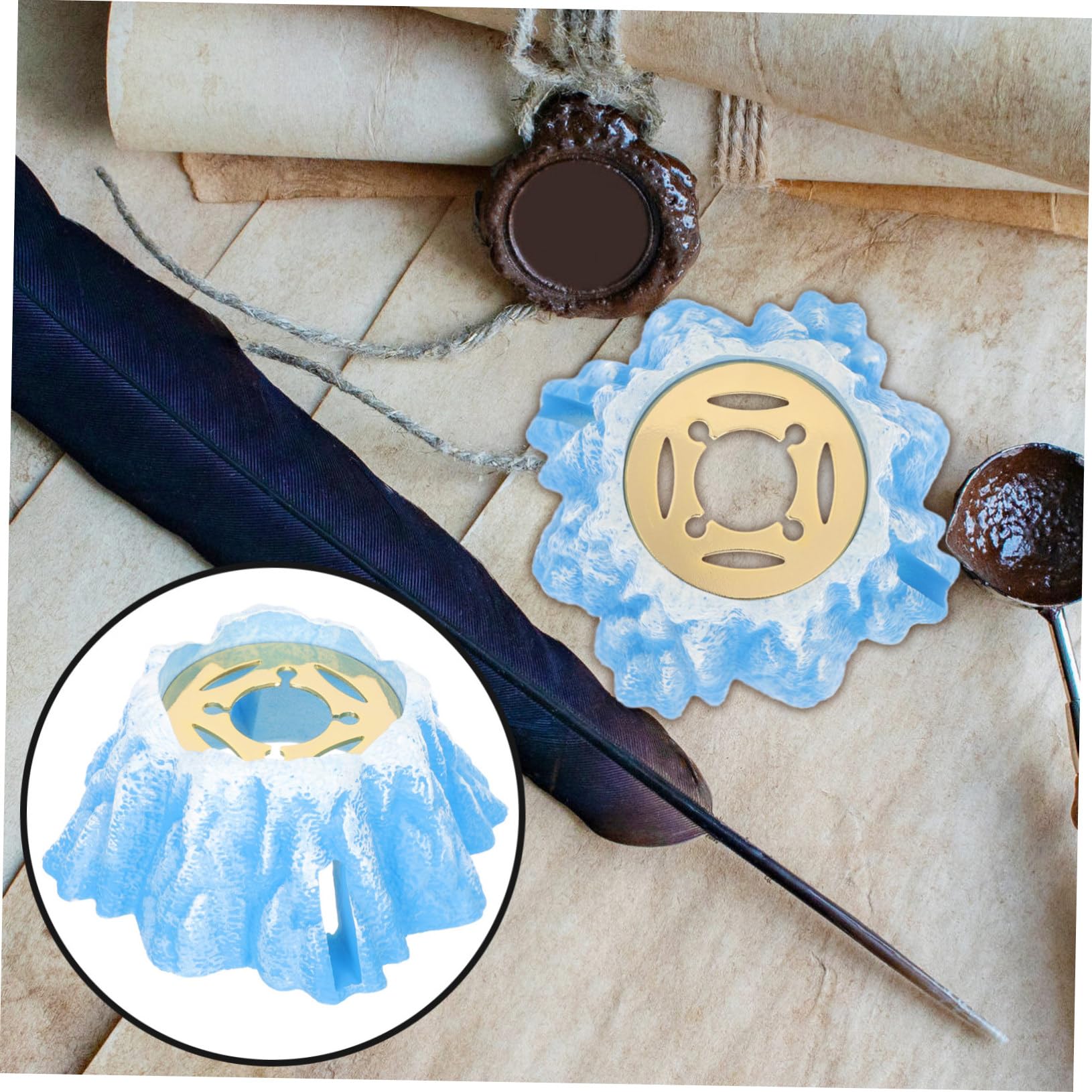 Premium Wax Seal Stamp Kit - Metal Sky-Blue Wax Melting Furnace with Stove for Sealing Wax & Candle Wax Melts | Perfect for Wedding Invitations, DIY Crafts, Vintage Letter Sealing & Gift Wrapping