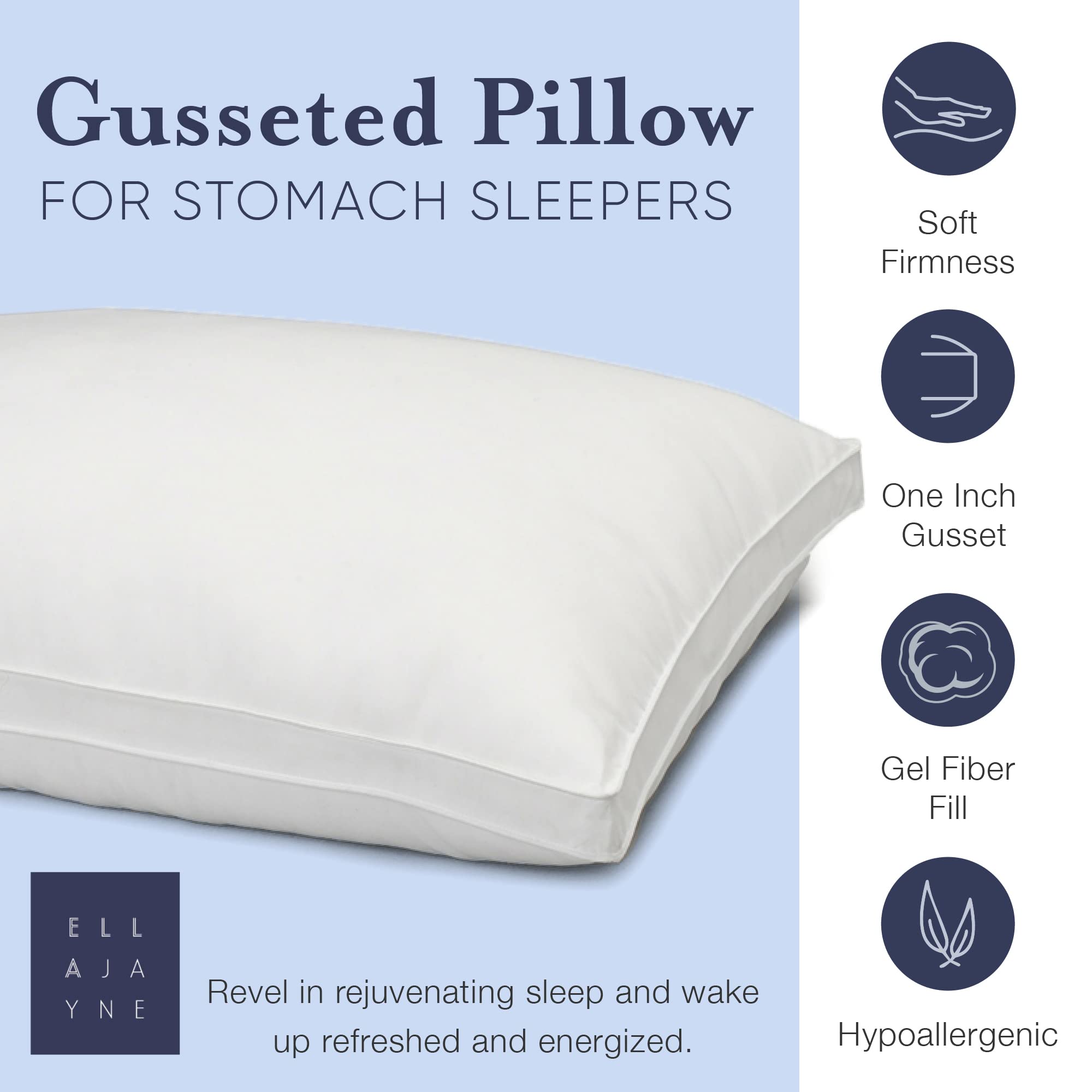 Luxury Hotel Pillows Queen Size Set of 2 - Ultra Soft Down Alternative Pillows with Gel Fiber Fill for Side, Back & Stomach Sleepers | Hypoallergenic Microfiber Shell | Perfect for Hotels, Guest Rooms & Master Bedrooms