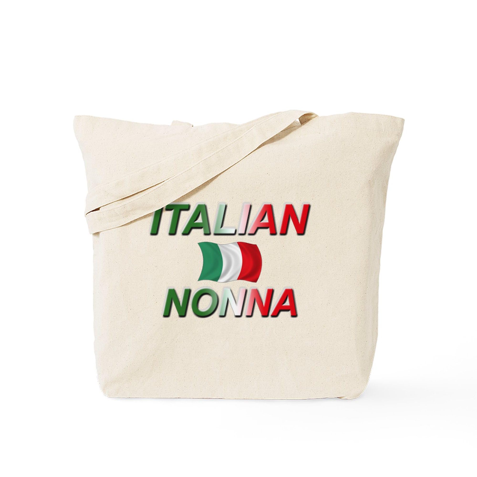 Italian Nonna Tote Bag - Natural Canvas Reusable Grocery Shopping Bag for Women - Perfect for Farmers Market, Beach Trips & Everyday Use