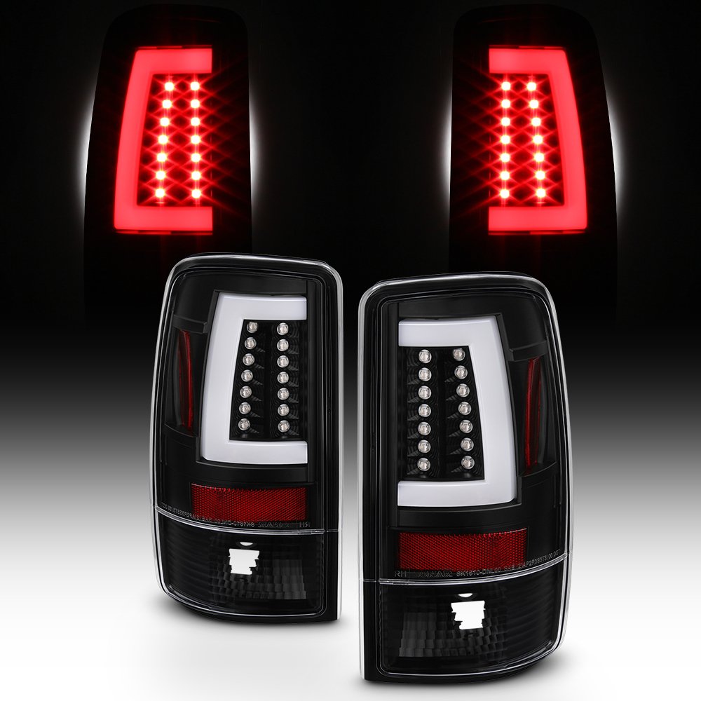 AKKON Black C-Shape LED Tail Brake Light Bar Pair for 00-06 Chevy Suburban Tahoe GMC Yukon XL - Left & Right Replacement - Upgrade for Night Driving & Off-Road Adventures