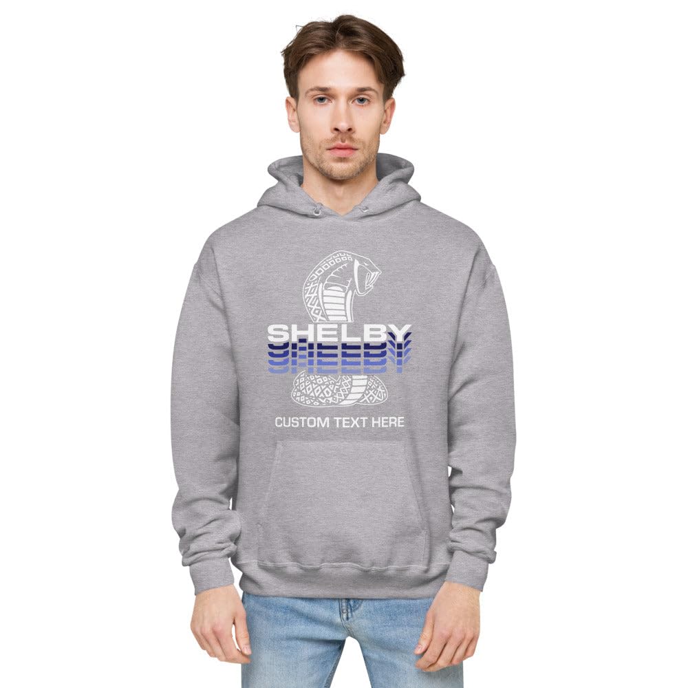 Personalized Shelby Snake Logo Fleece Hoodie - Unisex Pullover Sweatshirt | Custom Muscle Car Gift for Racing Enthusiasts | Perfect for Car Shows, Racing Events & Casual Wear