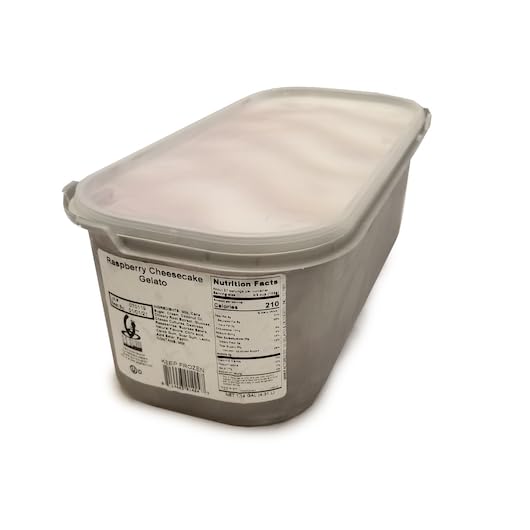 G.S. Gelato 5 Liter (1 Count) Raspberry Cheesecake Flavor - Premium Italian Ice Cream for Parties, Desserts & Family Gatherings