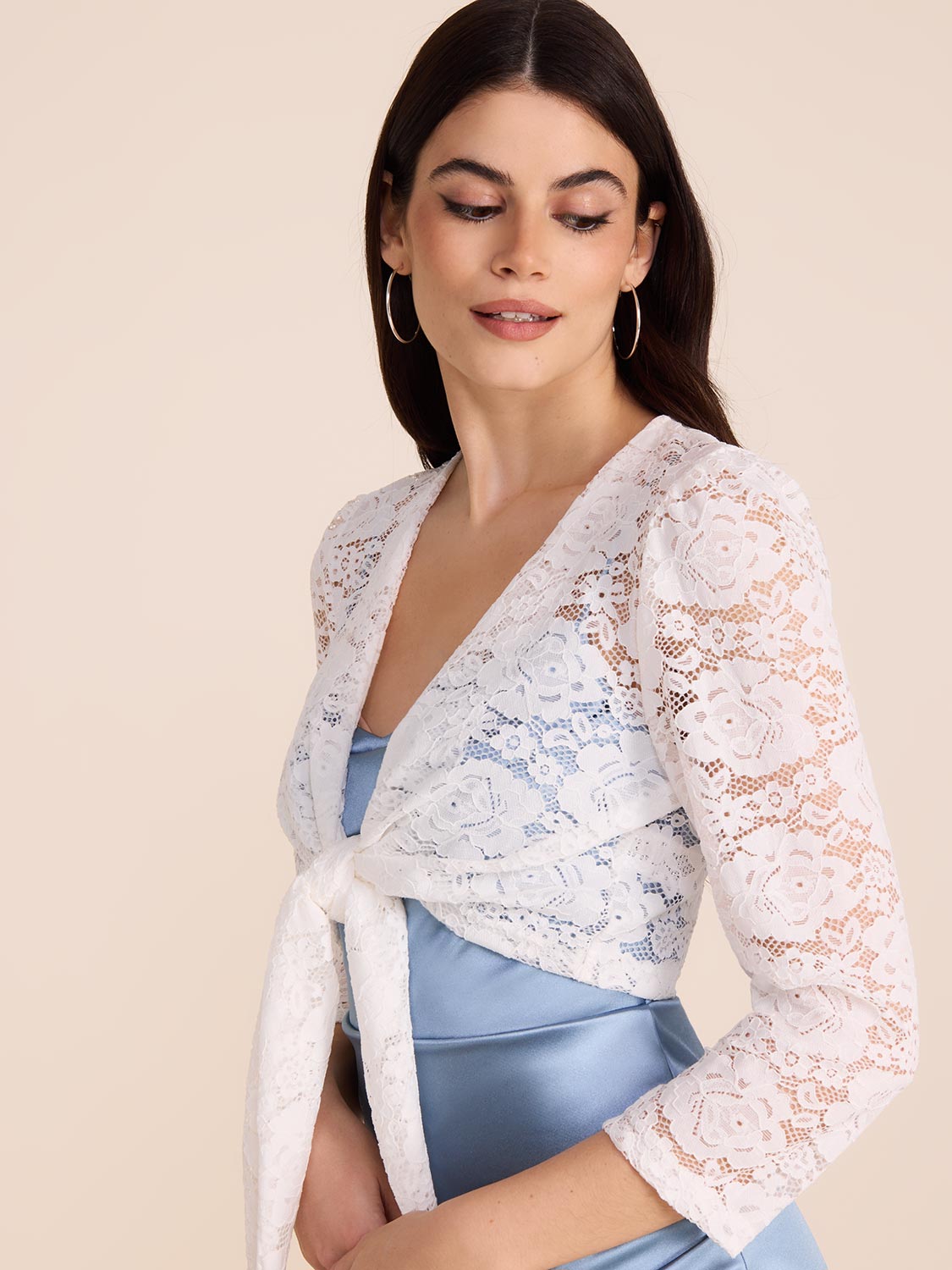 Elegant 3/4 Sleeve Lace Bolero Jacket - Women's Fashion Cover-Up for Weddings, Parties & Special Occasions