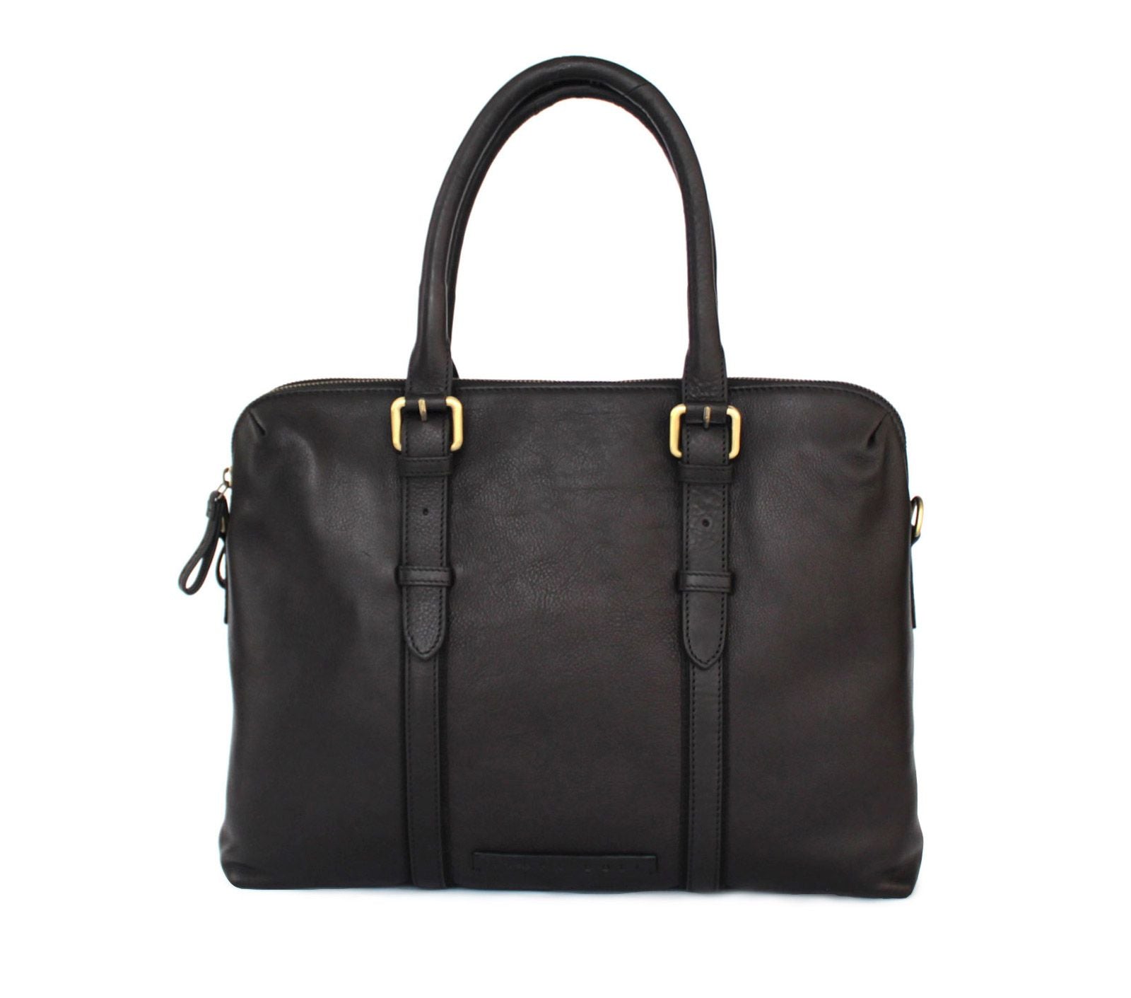 Premium Genuine Leather Dual Zip Laptop Bag for Men & Women - Stylish & Durable Business Backpack for Work, Travel & College (Fits 15.6 Inch Laptops)