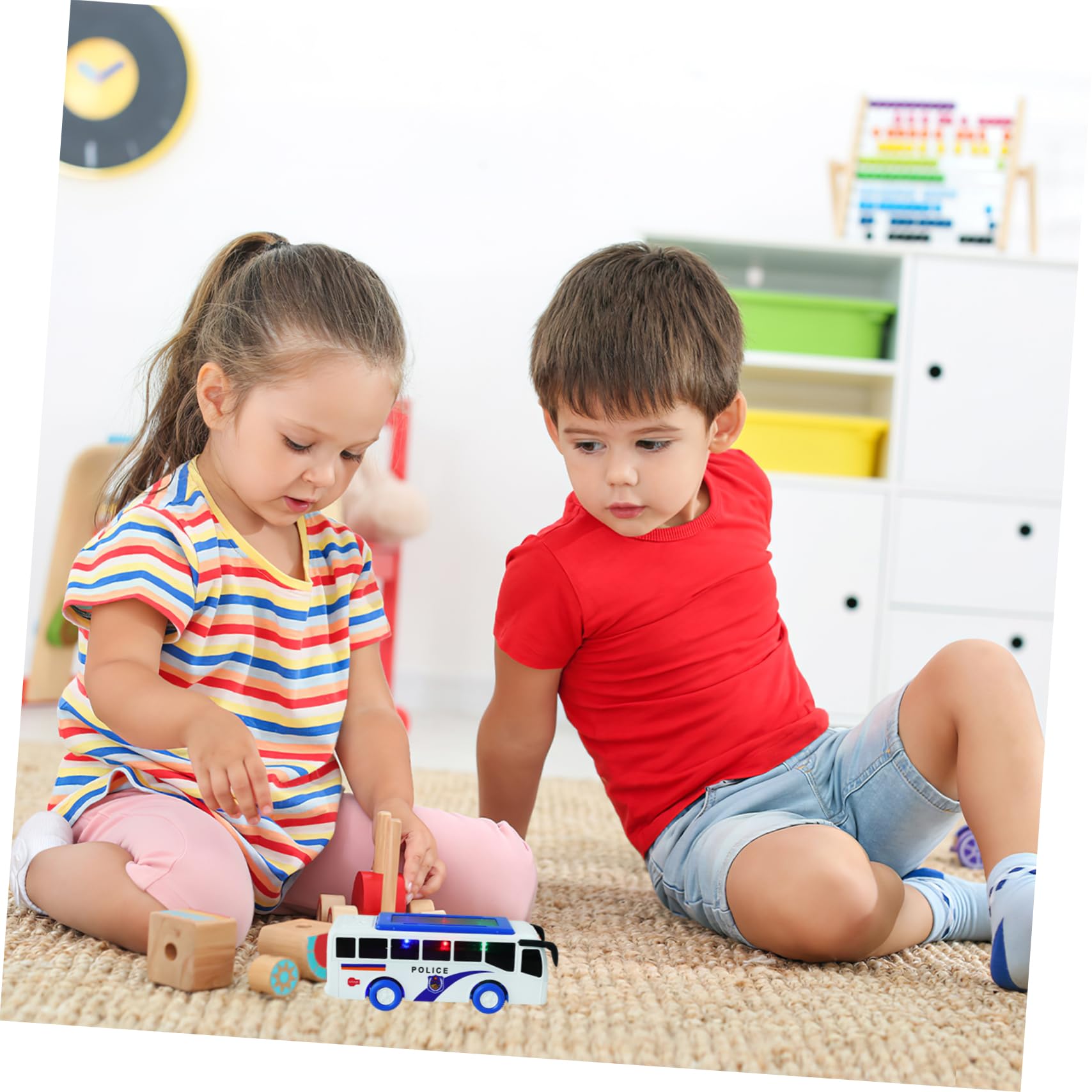 LALADEFIEE Miniature Toy Bus for Kids - ABS Plastic Small Bus Car Toy, Children's Educational Vehicle Model - Perfect for Playtime, Collecting & Pretend Driving Games