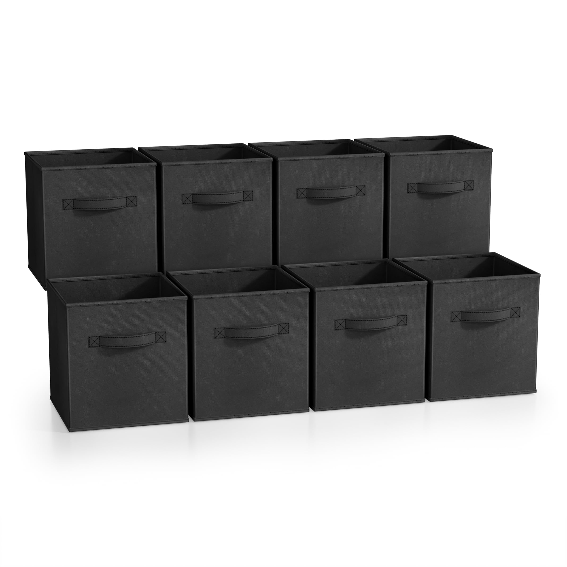 Sorbus 8-Pack Fabric Storage Cubes - Foldable Closet Organizer Bins for Pantry, Toys, Clothes - 11 Inch Collapsible Cube Baskets with Handles | Perfect for Shelves, Cubbies, Wardrobes & Home Organization