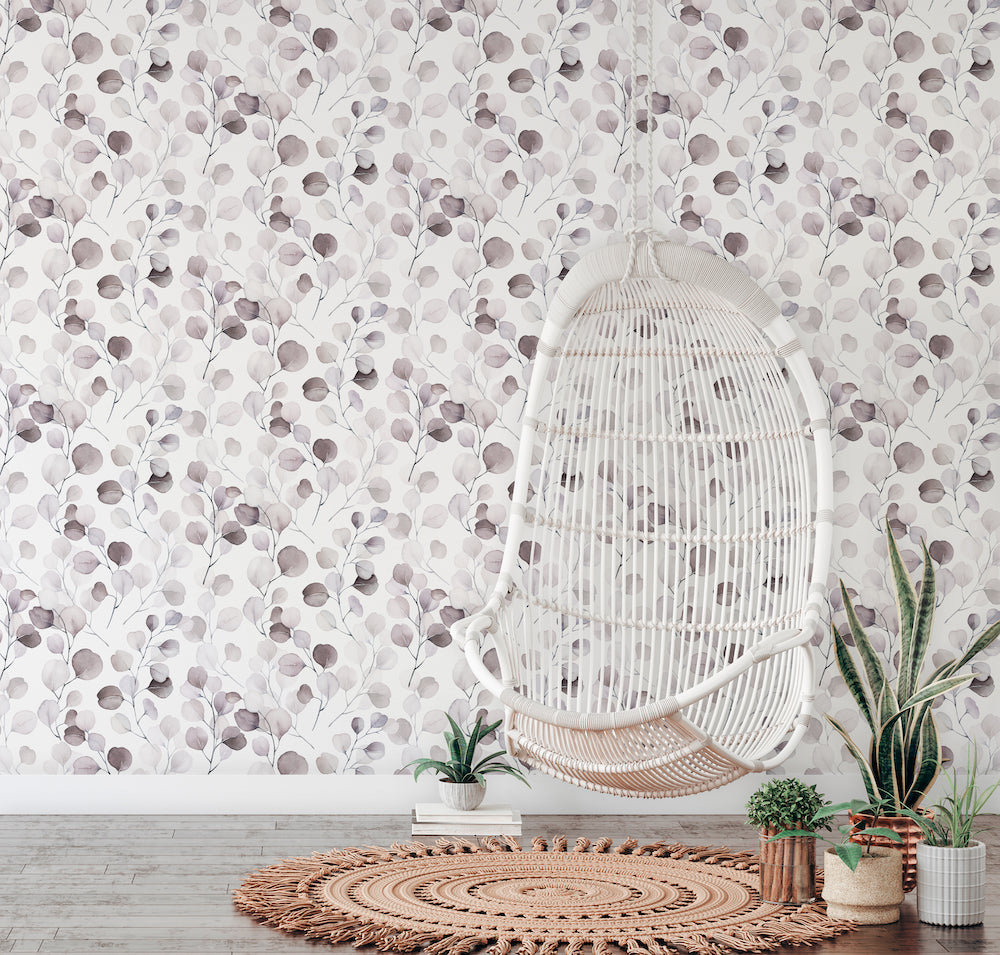 Spirit of Jungle Eucalyptus Leaves Wallpaper - Nature-Inspired Peel and Stick Wallpaper for Home Decor | Perfect for Living Room, Bedroom & Nursery