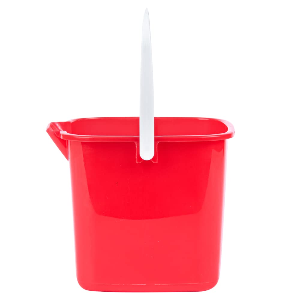 Restaurantware RW Clean 3 Quart Plastic Cleaning Buckets with Measurements - 10 Pack Square Detergent Buckets with Built-In Spout & Handle for Home, Commercial, or Restaurant Use - Ideal for Mopping, Car Washing, and Household Cleaning