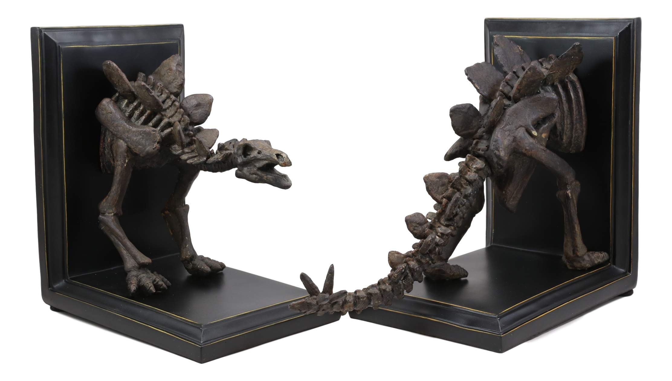 Ebros Museum-Quality Stegosaurus Dinosaur Fossil Bookends Set - 9.75