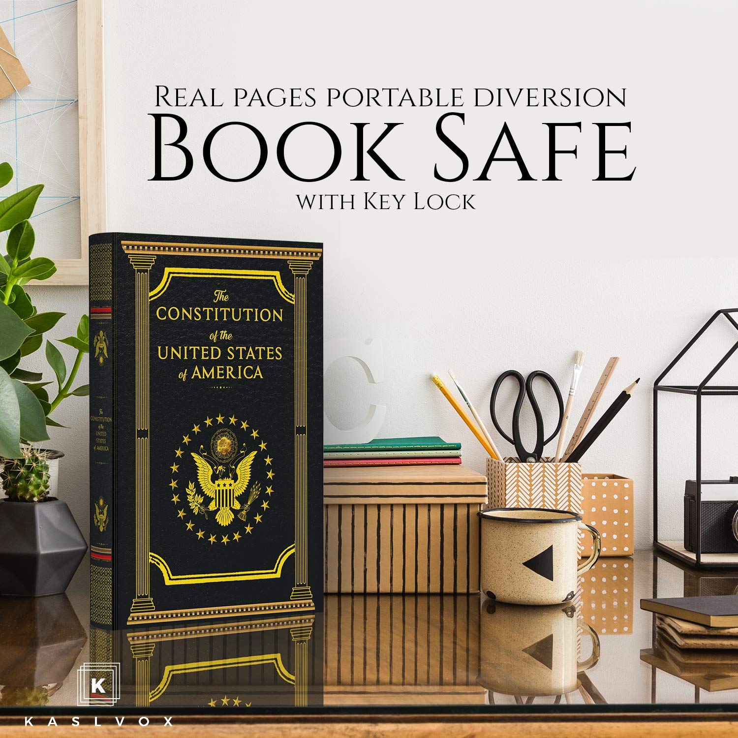 Fake Book Box Safe with Key Lock - Hidden Diversion Safe for Valuables - Discreet Home & Office Security - Secret Storage for Cash, Jewelry & Documents - Perfect for Bedroom, Living Room & Travel