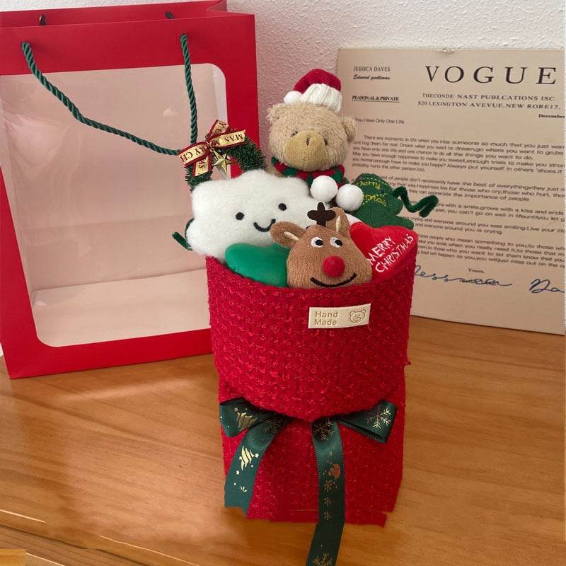 Christmas Plush Bouquet - Soft Stuffed Animal Flower Arrangement Gift for Holidays, Birthdays, Valentine's Day | Perfect for Home Decor, Party Centerpieces & Romantic Surprises