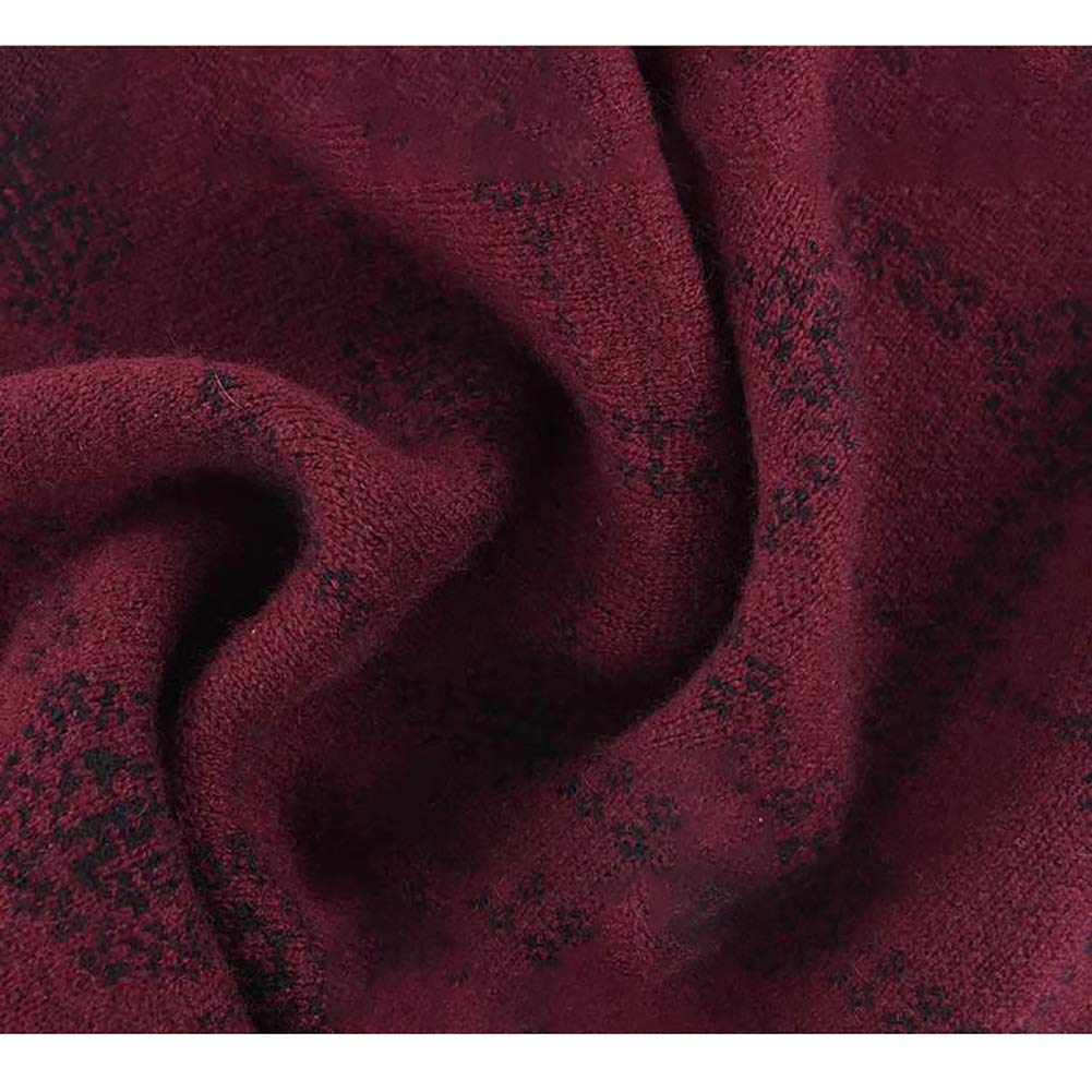 Men's Plaid Winter Scarf - Soft Australian Wool Cashmere Feel, Warm Fashion Accessory with Gift Box - Perfect for Cold Weather, Outdoor Activities & Holiday Gifts (Red)