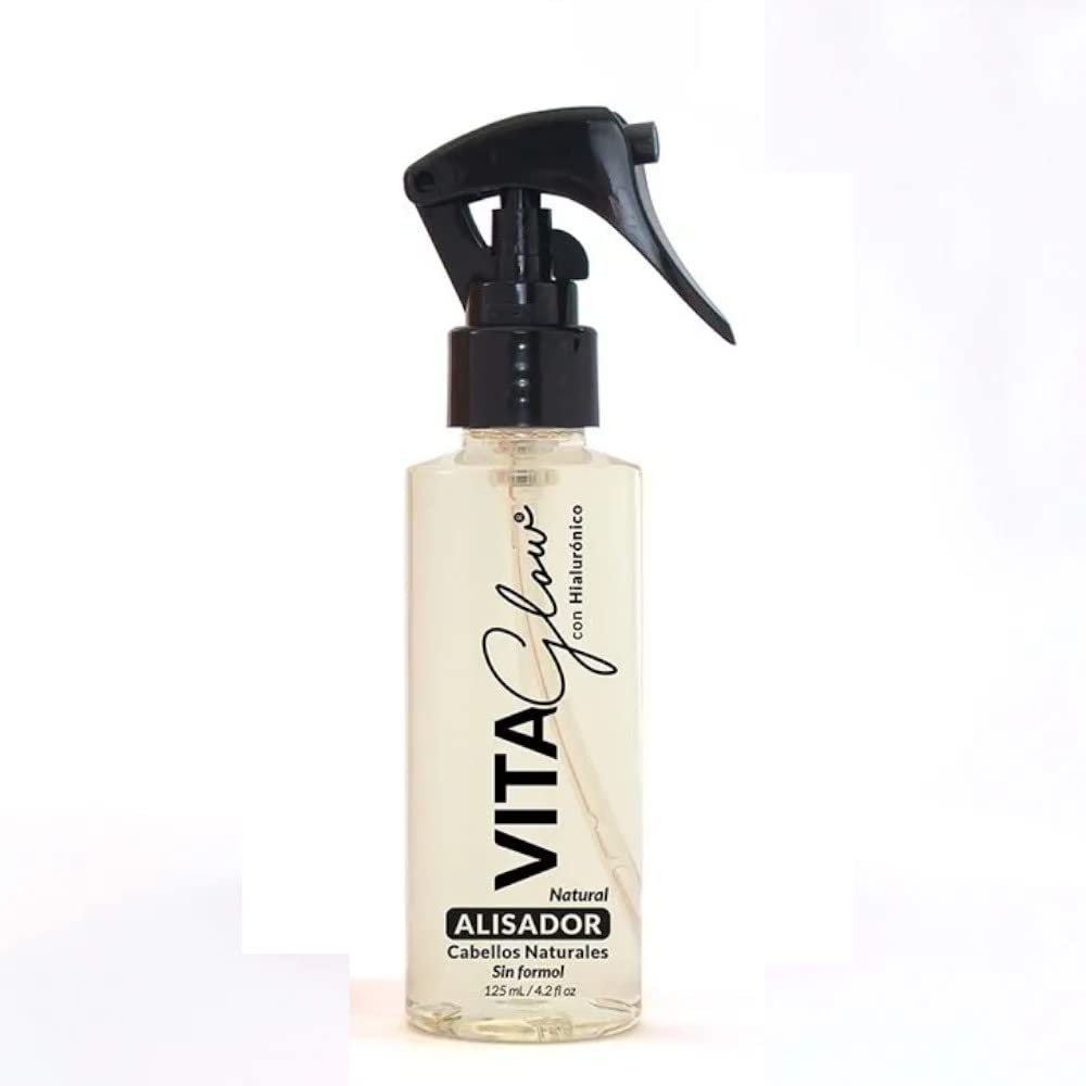 Vita Glow Natural Progressive Hair Straightener with Collagen & Hyaluronic Acid - Formaldehyde-Free 4.2oz/125ml - Smooth & Repair Damaged Hair for Daily Styling & Salon-Like Results at Home