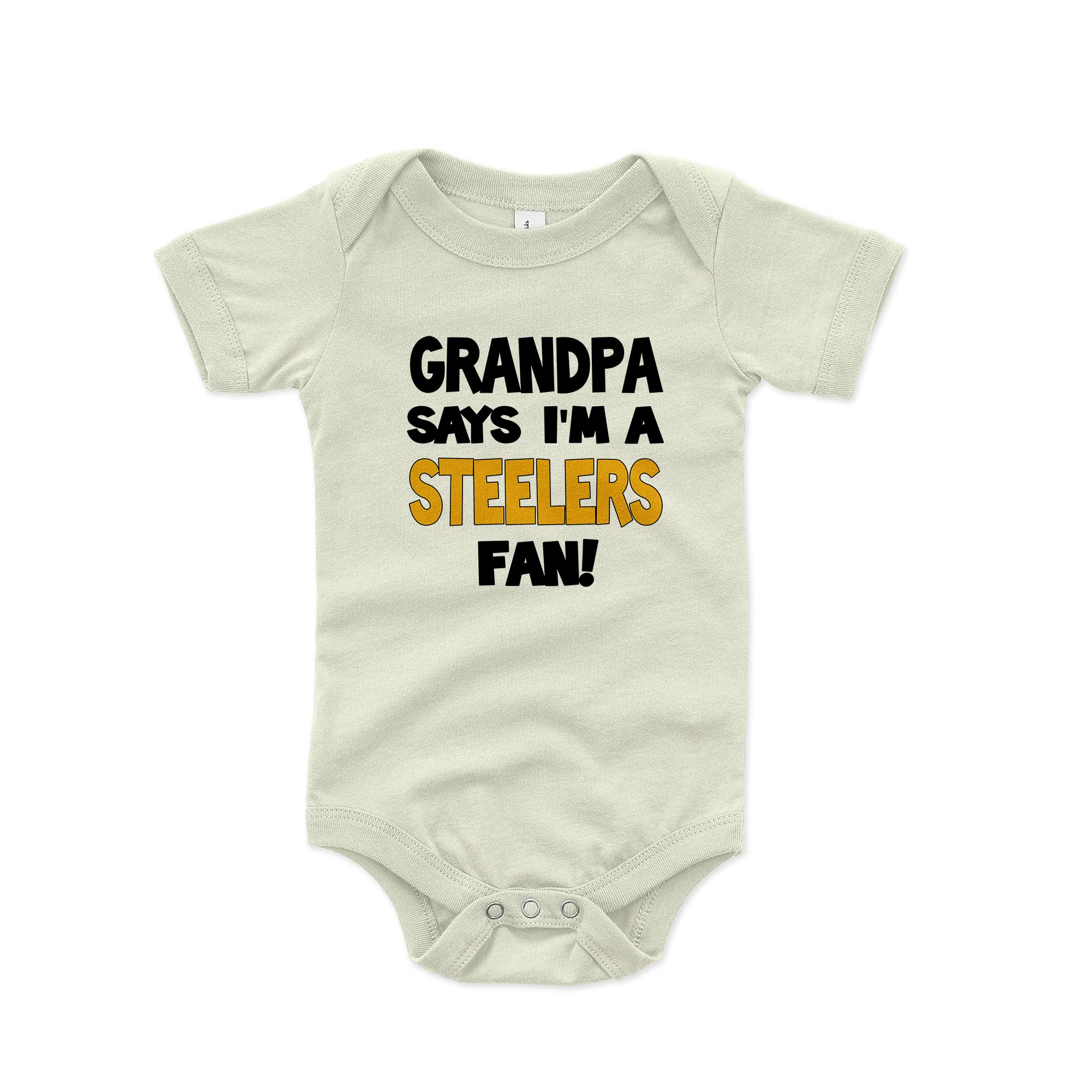 Baby Steelers Fan Bodysuit - My Grandpa Says I'm a Steelers Fan - Perfect for Game Day & Family Photos