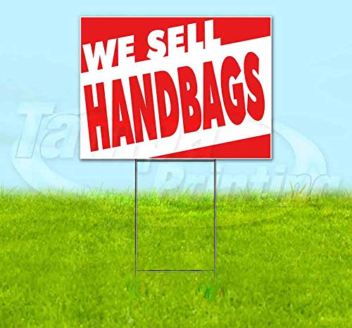 Premium 18x24 Inch Handbags Yard Sign with Metal Step Stake - Bulk Discounts & Multi-Pack Options - Durable Advertising Sign for Retail Stores, Boutiques & Outdoor Sales - Made in USA