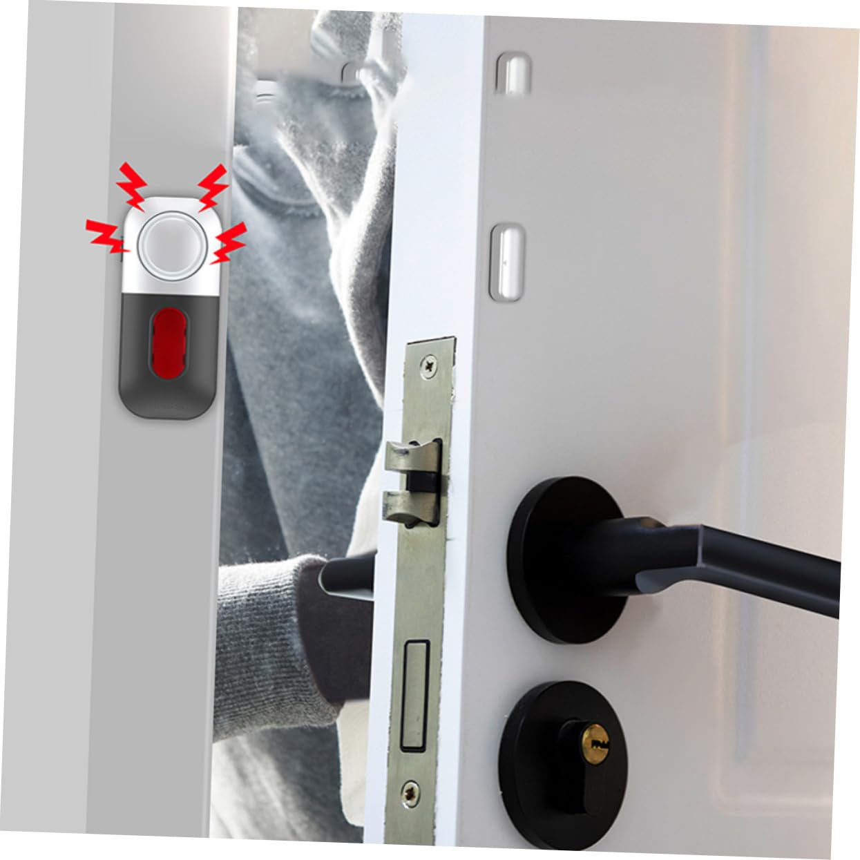 Home Security Window Alarm - Wireless Door & Window Sensor with Loud Alarm, Grey | Easy DIY Installation for Apartment, House & Office Safety