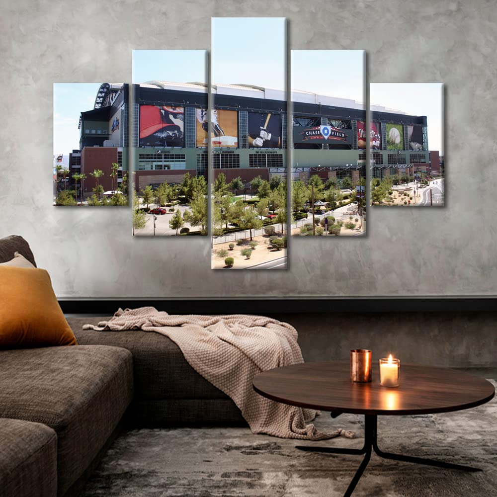 Chase Field Baseball Stadium Canvas Wall Art - 5 Panel Framed Print Ready to Hang (60