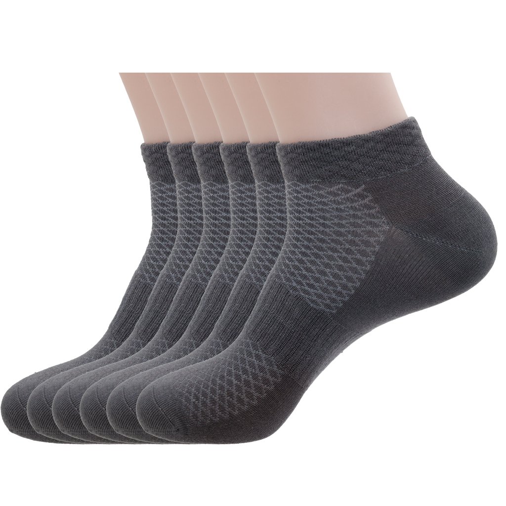 PEARL CARE Men's Odor-Reducing Pearl Fiber Breathable No Show Socks - 6 Pairs Pack for Running, Gym & Everyday Comfort