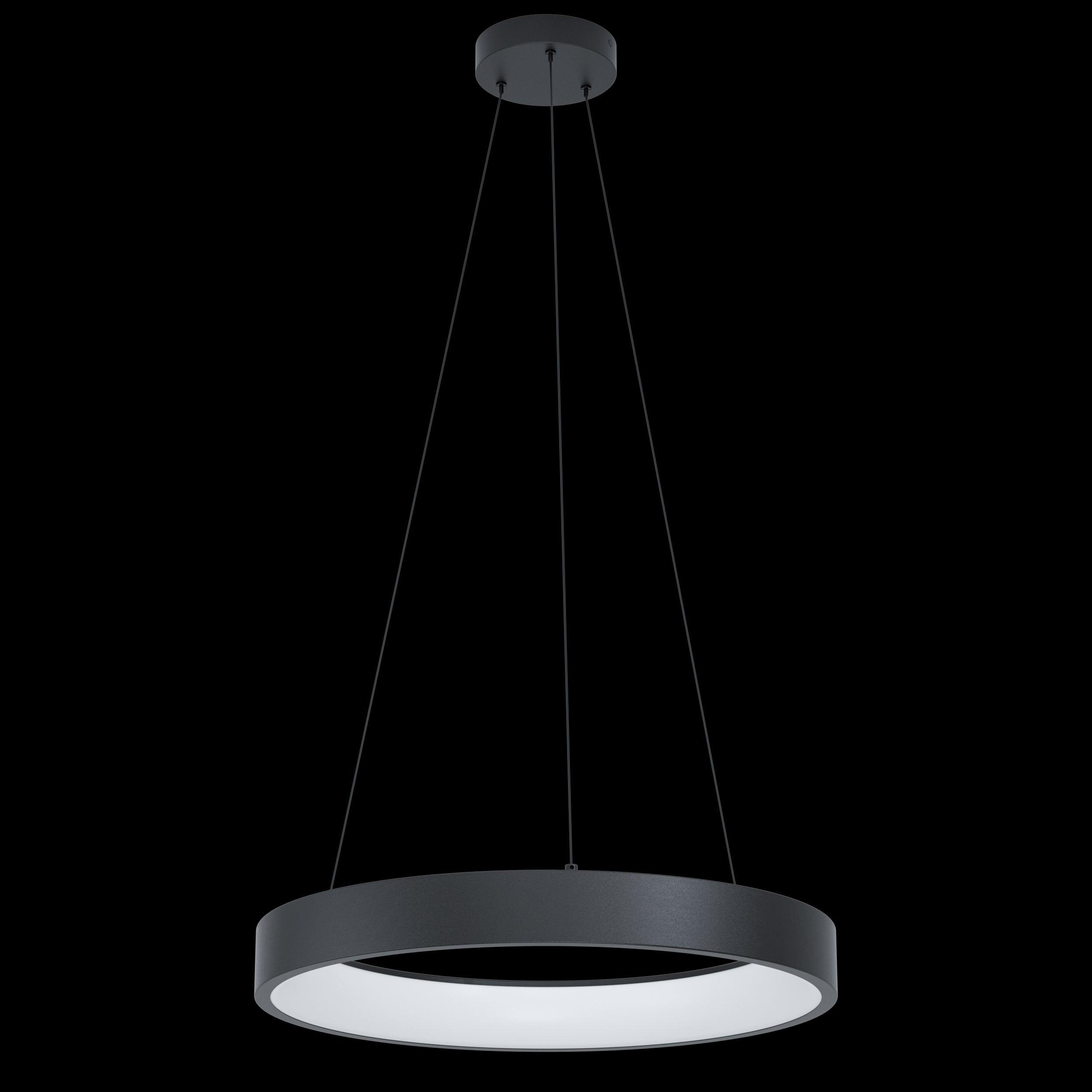 Eglo Connect Marghera Z Smart LED Black Ring Ceiling Pendant Light - Modern Smart Home Lighting for Living Room, Bedroom & Kitchen