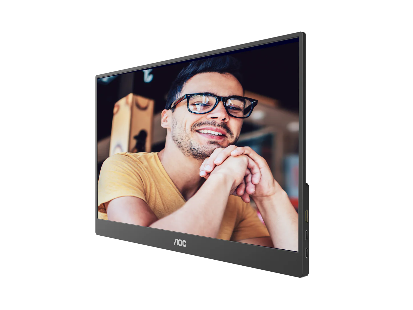 AOC 16T10 15.6 Inch FHD IPS USB-C Portable Monitor - Slim Design for Laptop, Gaming & Office Work | Ideal for Travel, Business Presentations & Multi-Screen Setup