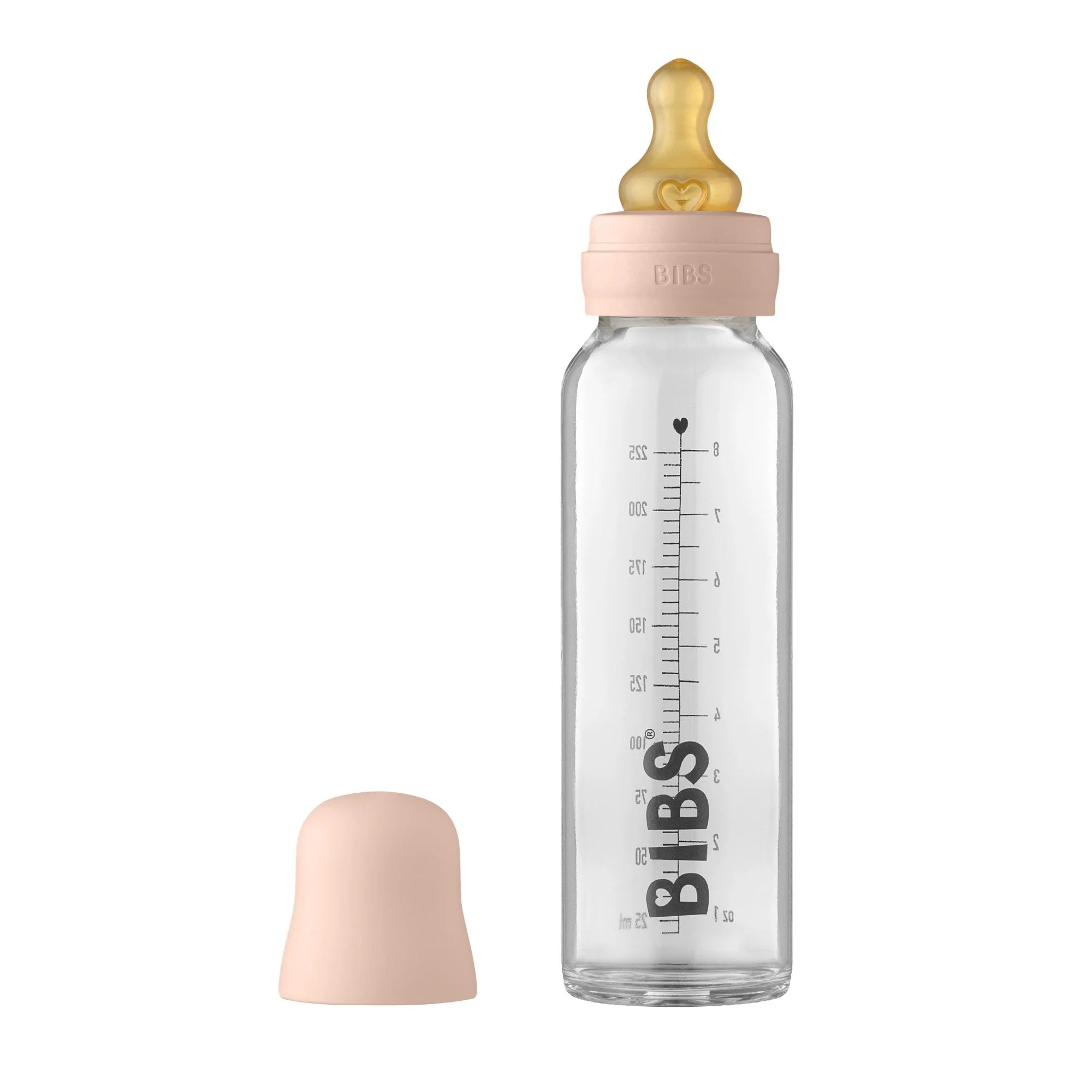 Premium Glass Baby Bottles Set - 225ml (8oz) with Soft Silicone Bibs - BPA-Free, Safe for Newborns & Infants - Perfect for Breastfeeding, Formula Feeding & On-the-Go Use