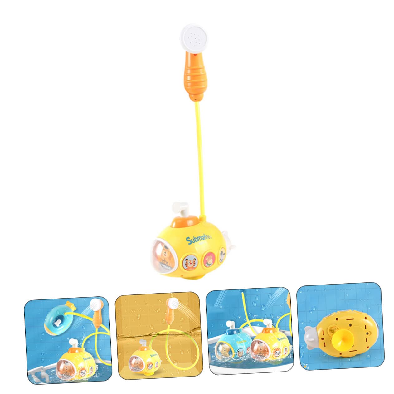 HEMOTON 4-Piece Yellow Plastic Bath Toys for Kids - Fun Bathtub Shower Toys for Toddlers & Children | Perfect for Bath Time Play, Sensory Development & Water Play Activities