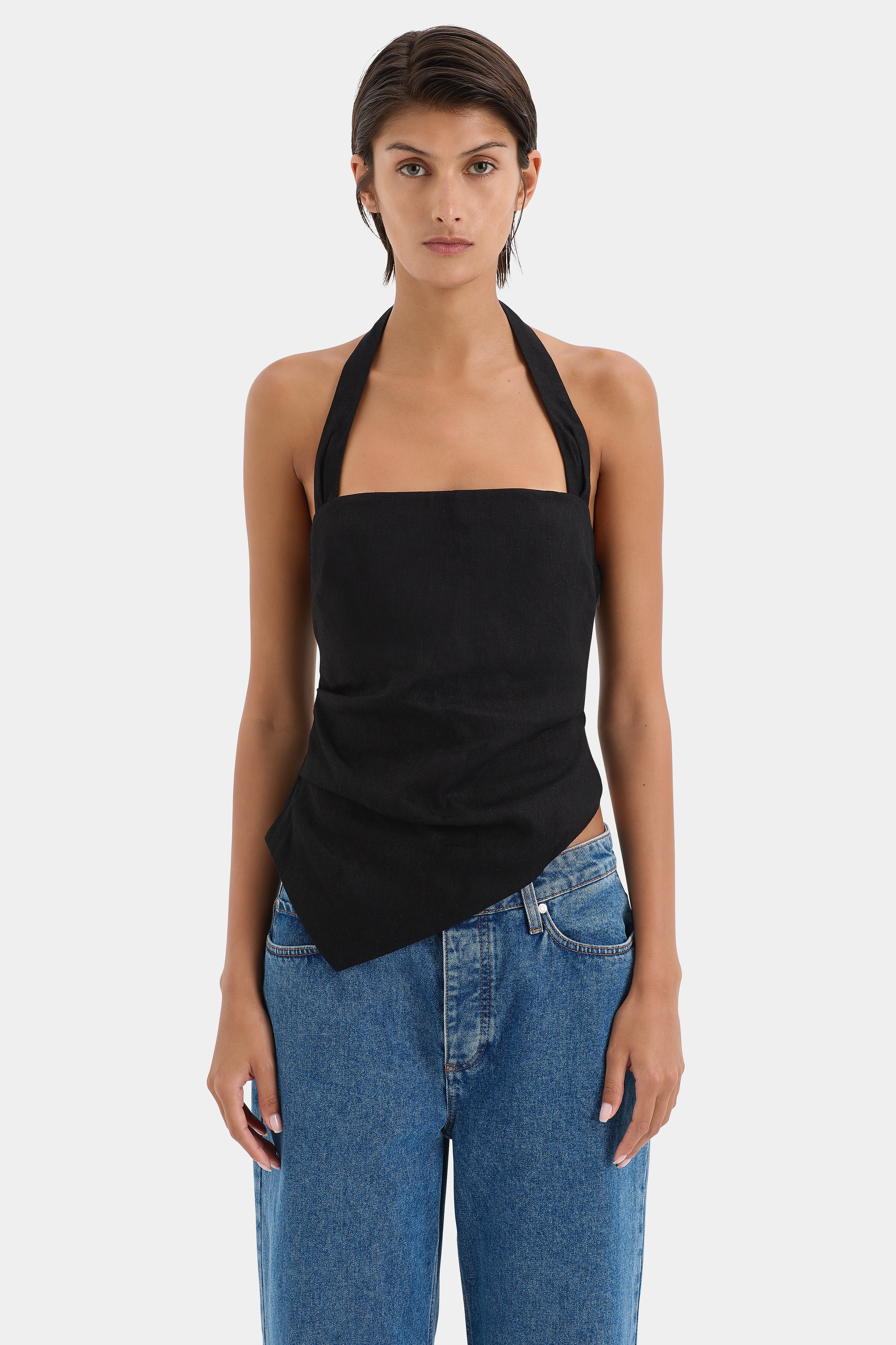 Stylish Dorian Halter Top for Women - Trendy Off-Shoulder Blouse for Summer Outfits & Beach Vacations