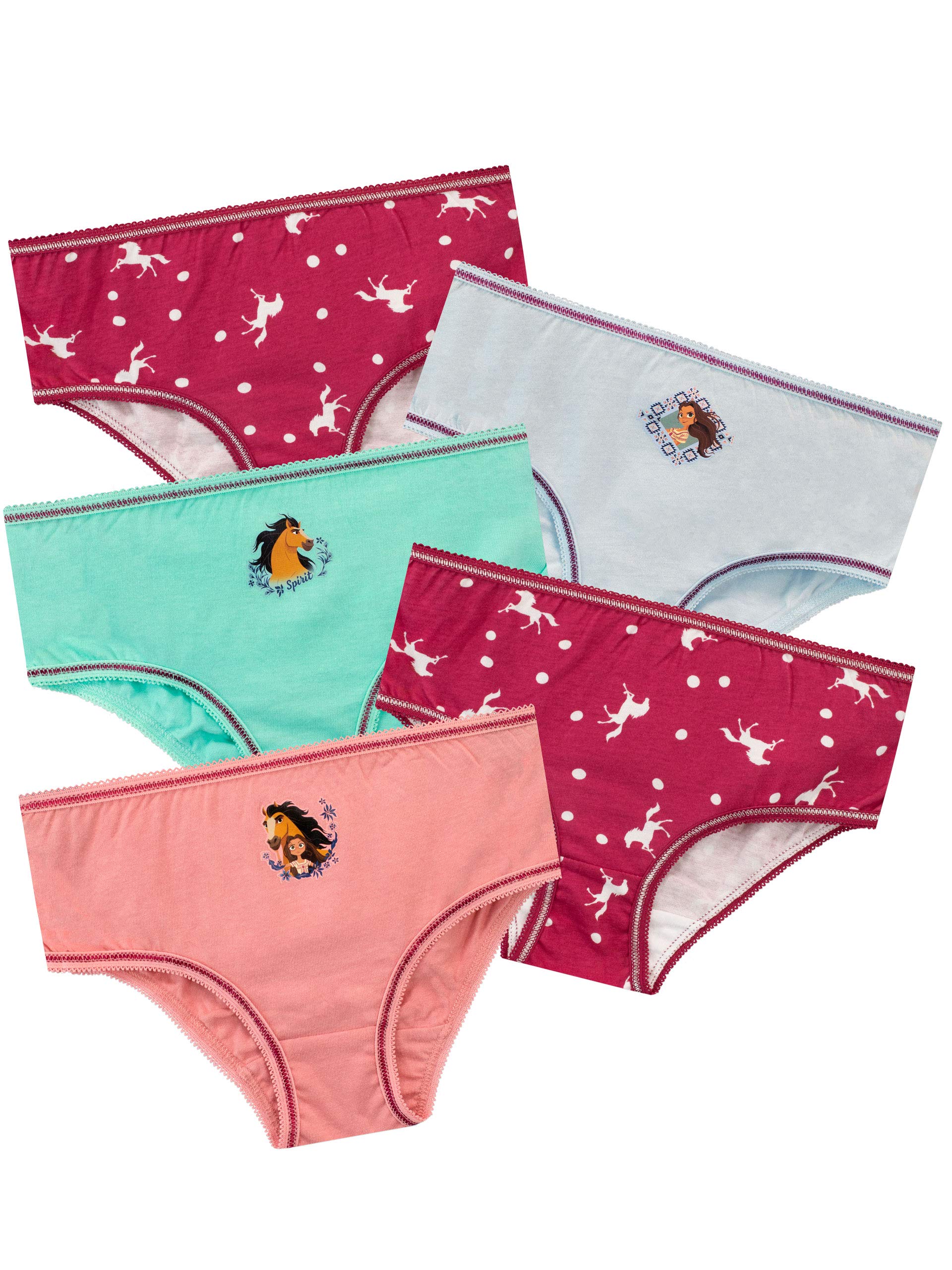 Dreamworks Spirit Riding Free Girls' Underwear Pack of 5 - Soft Cotton Panties for Kids, Comfortable Underwear for School & Playtime
