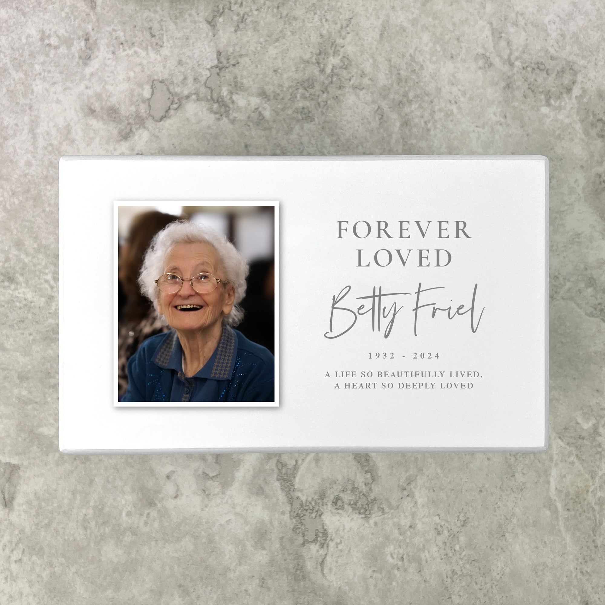 Personalized Forever Loved Large Photo Cremation Urn for Ashes - 1.44 Liters Capacity | Memorial Keepsake for Loved Ones | Perfect for Home Display & Funeral Services