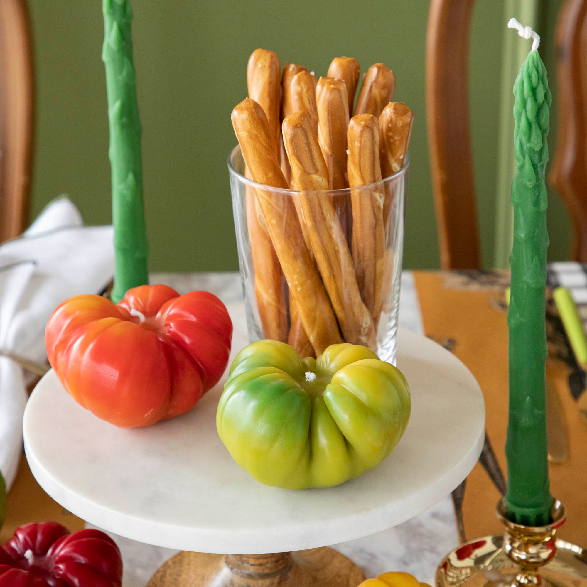 Organic Heirloom Tomato Scented Beeswax Candles - Handmade, Natural, Non-Toxic for Home, Kitchen & Romantic Dinner Ambiance