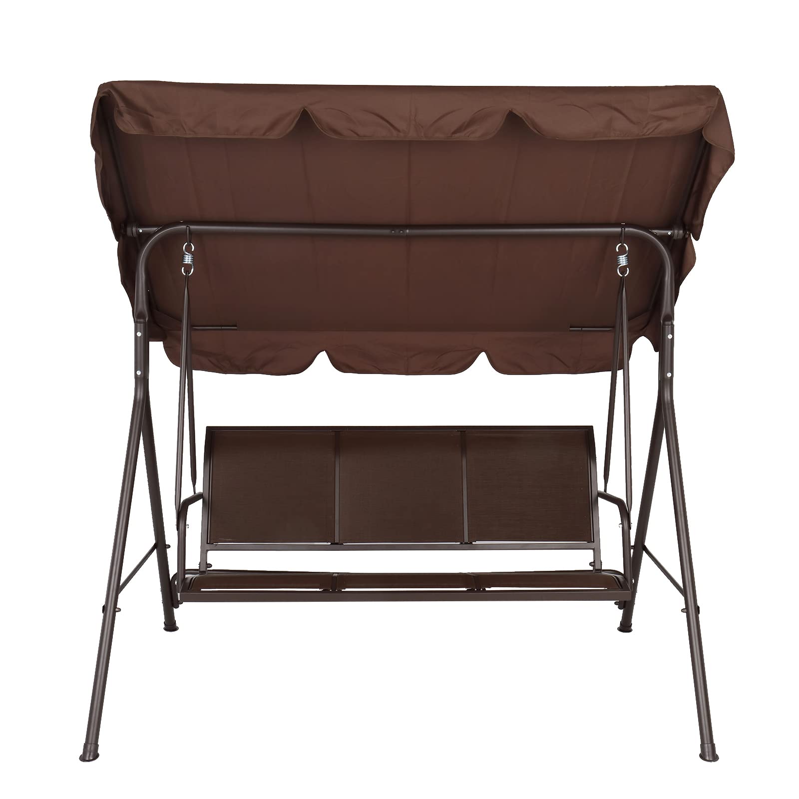3-Person Patio Porch Swing Chair with Adjustable Canopy & Removable Cushions - Outdoor Hanging Lounge Chair for Garden, Poolside, Balcony, Backyard - Perfect for Relaxing, Reading & Enjoying Summer Breezes