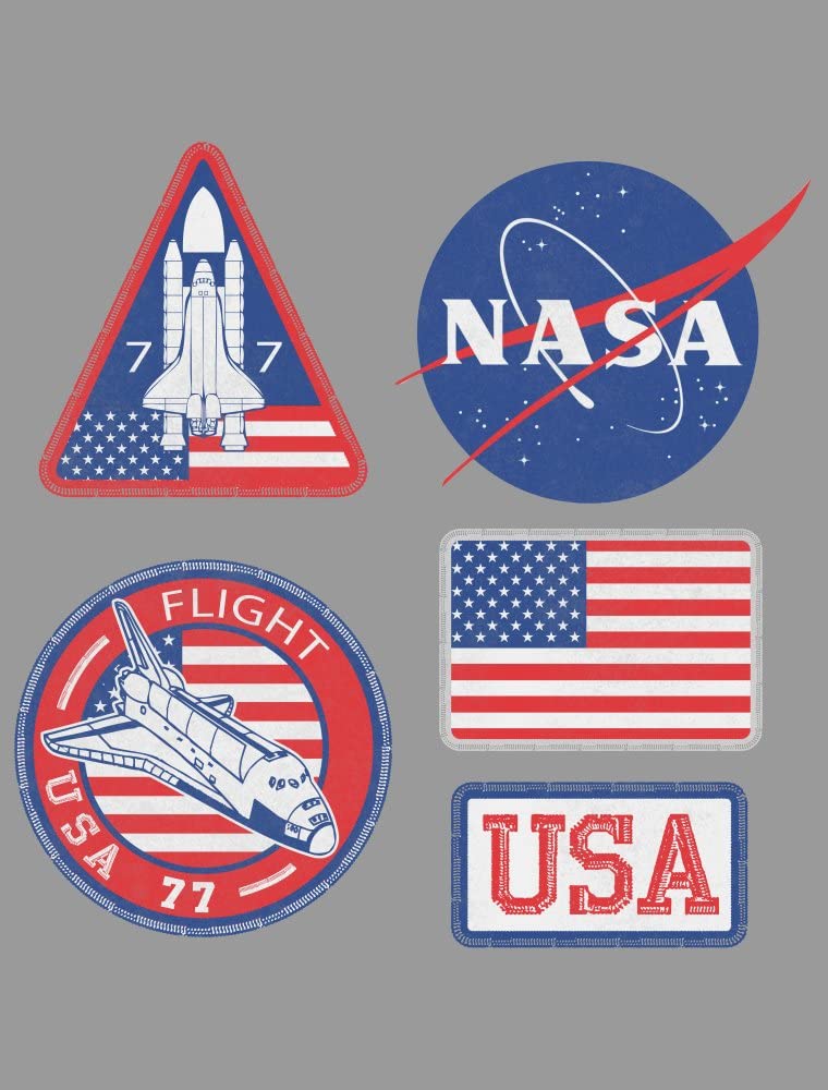 NASA Space Mission Patches Boys Heather Gray T-Shirt - Cool Astronaut Graphic Tee for Kids, Space Enthusiasts & School Outfits