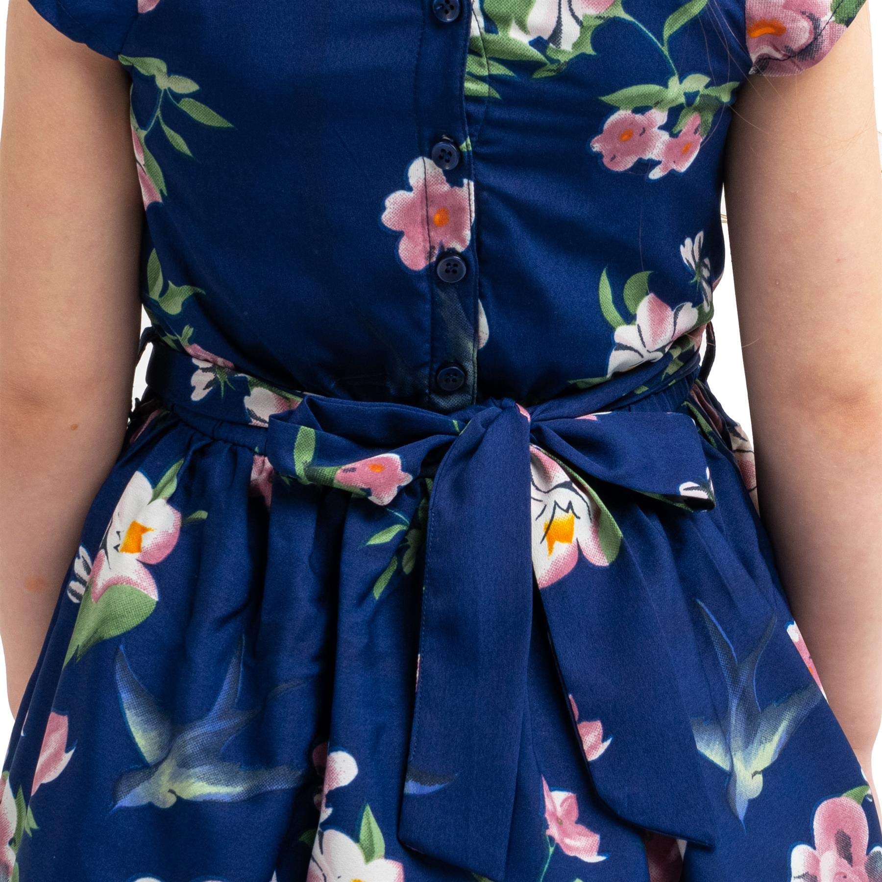 Miss Lavish London Girl Casual Dress - Peter Pan Collar Sleeveless Summer Party Dress for Kids Ages 3-12 | Perfect for Birthday Parties, School Events & Family Outings